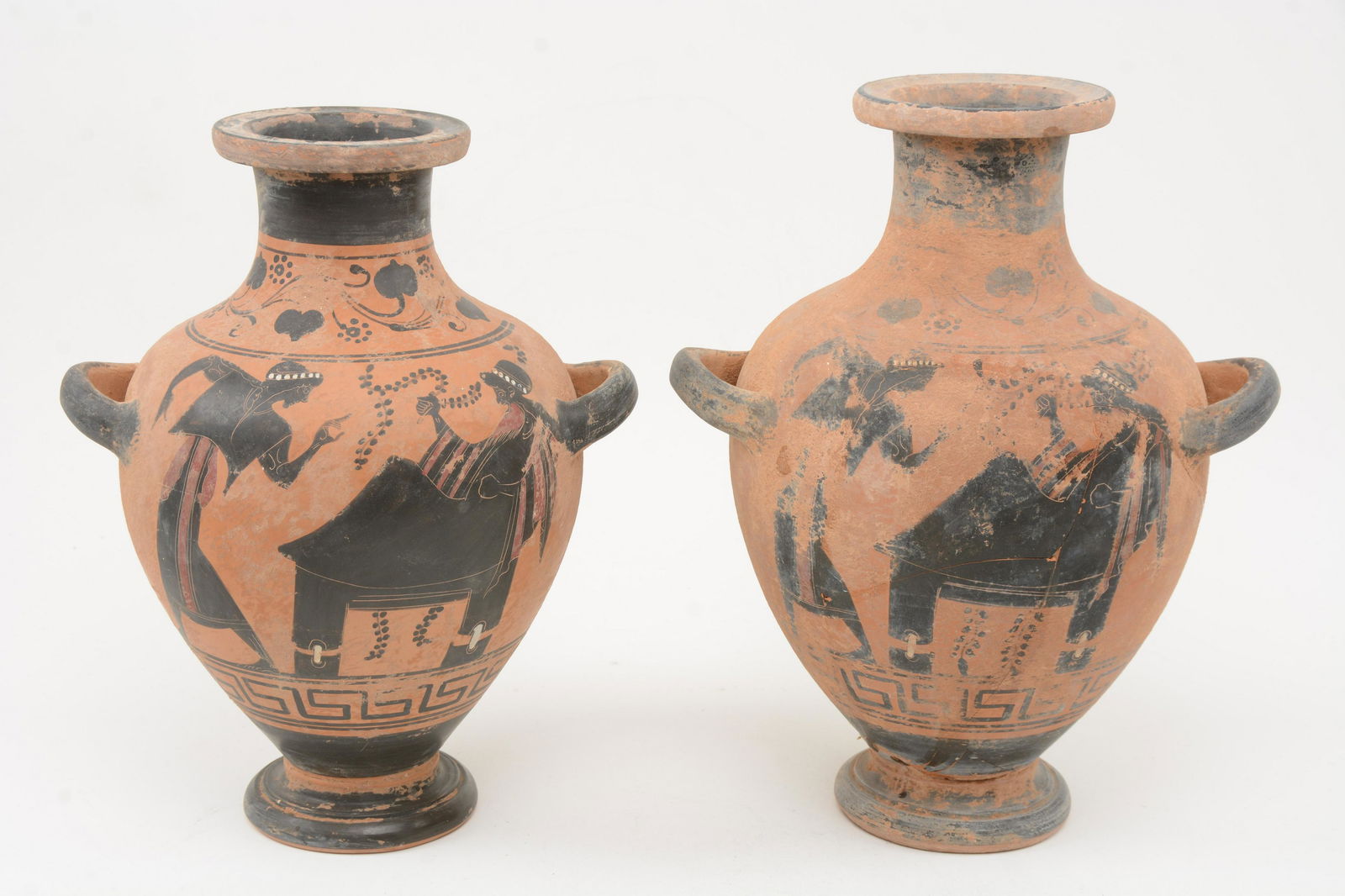 Pair of Grand Tour Ancient Greek Style Terracotta Vases (1 of 9)