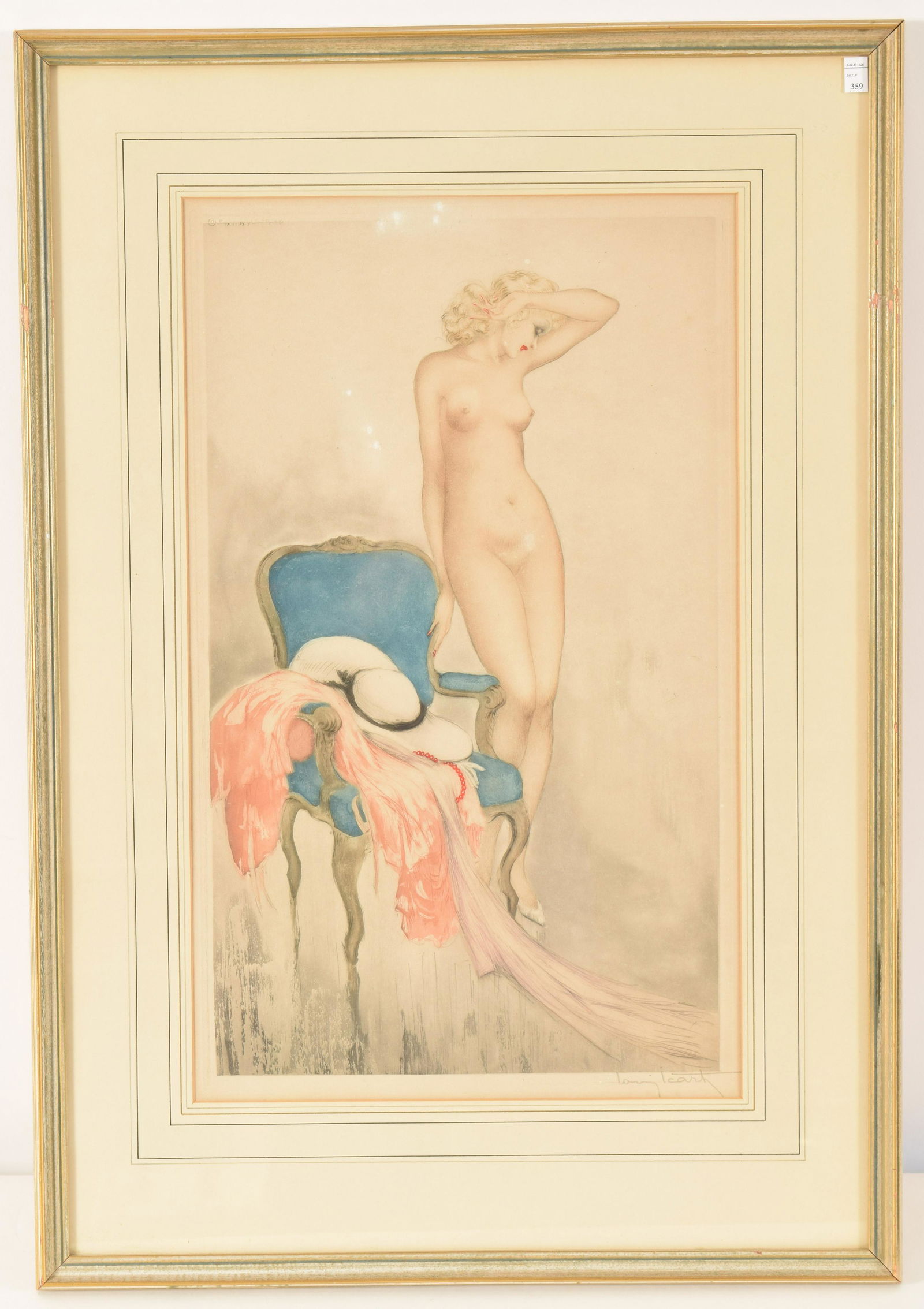 Louis Icart Original Colored Etching "Fair Model" (1 of 6)