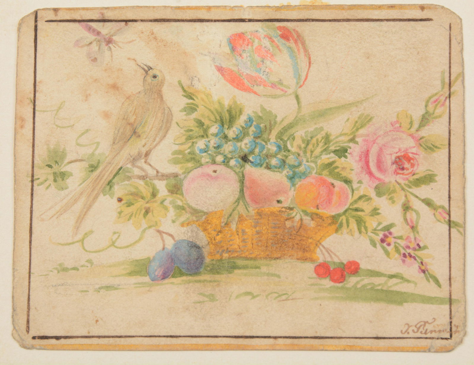 19th Century American Folk Art Watercolor (1 of 8)