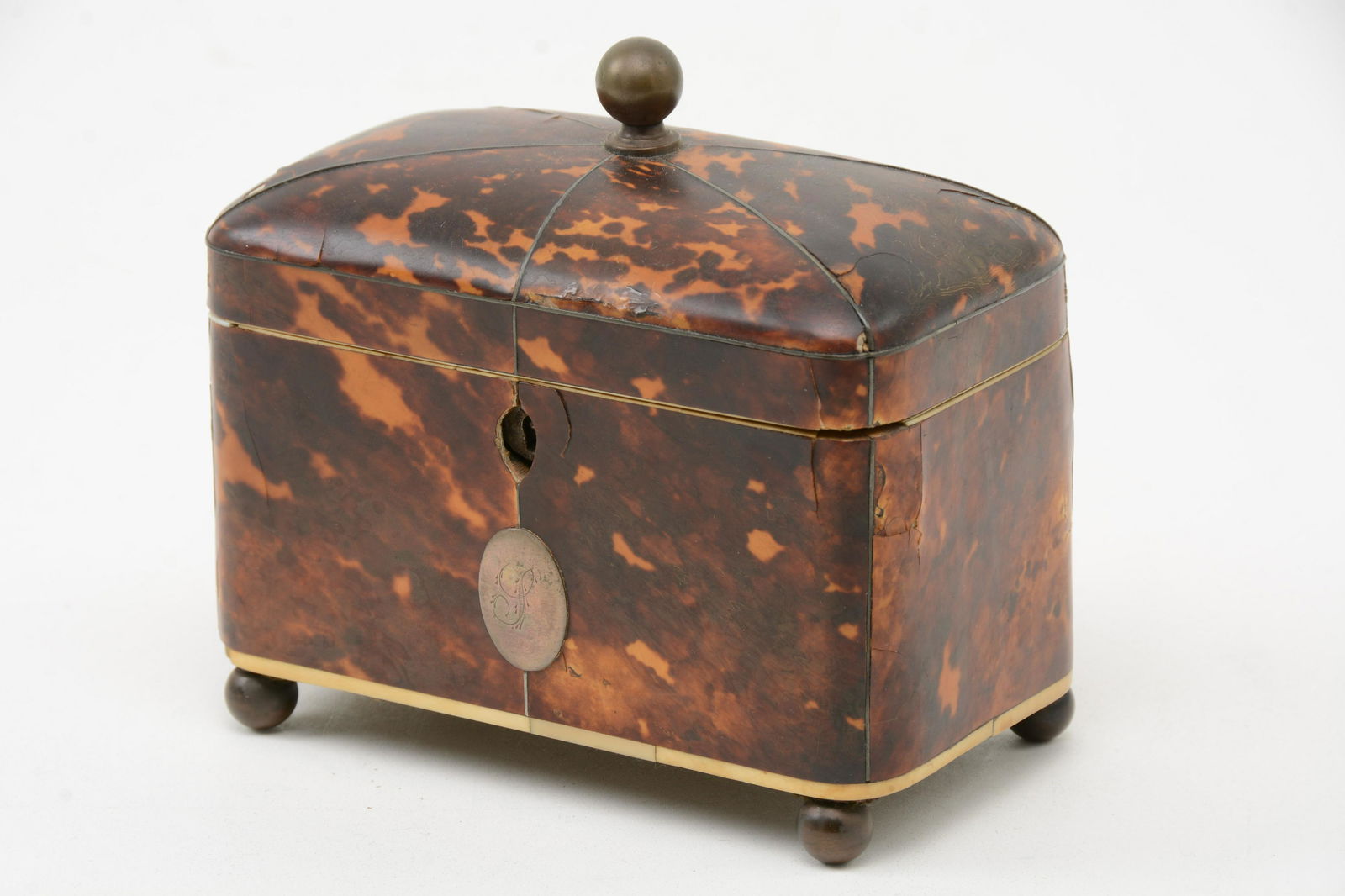 18th Century English Tortoise Shell Tea Caddy (1 of 12)