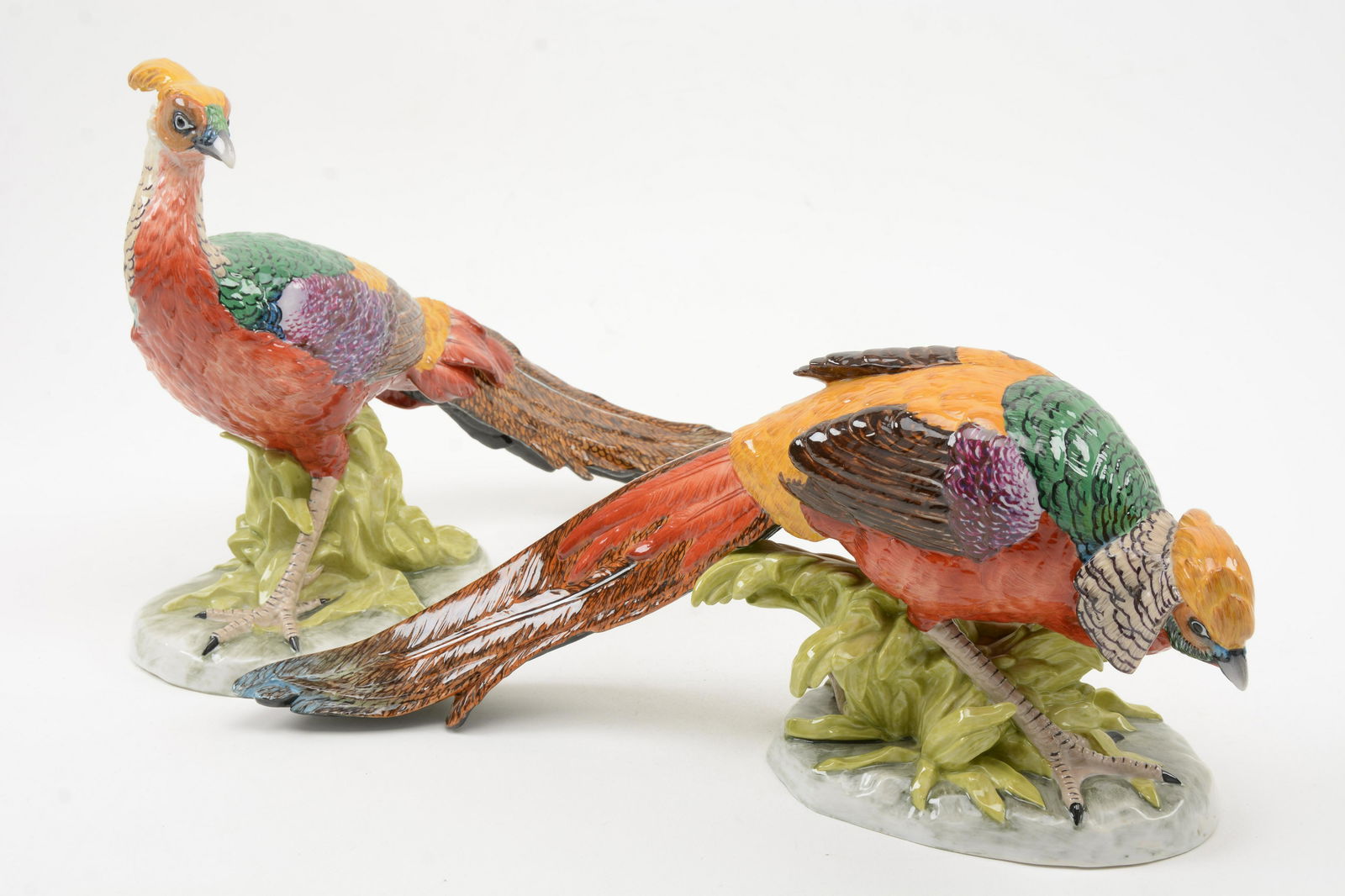 Early 20th C. Dresden Porcelain Peacocks (1 of 14)