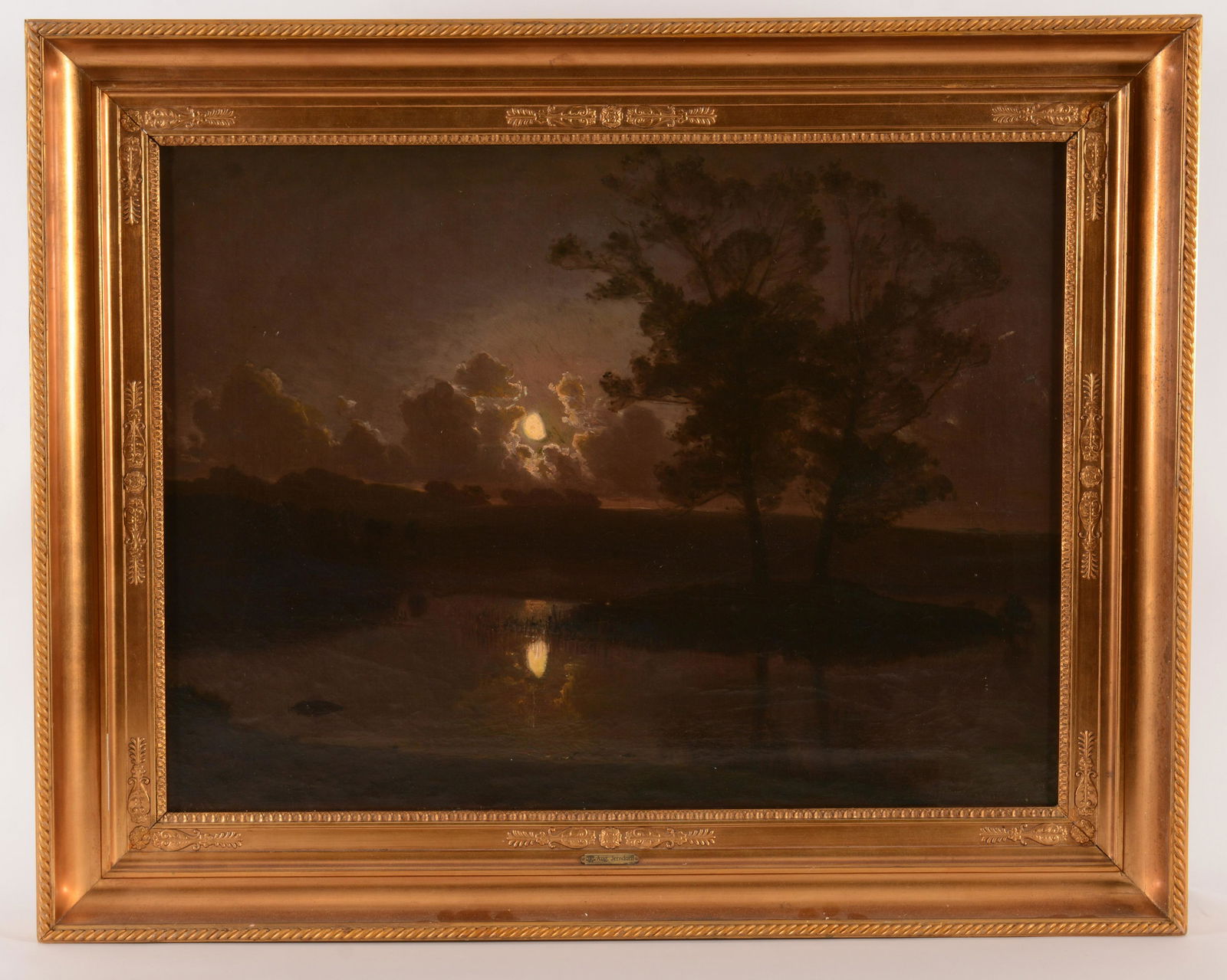 August Jerndorff Moonlit River Landscape Painting (1 of 11)