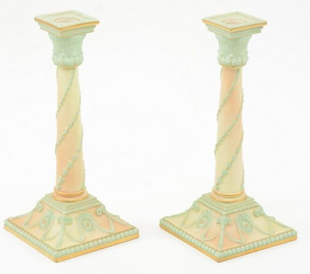 Royal Worcester Satin Finish Adams Style Candlesticks (1 of 11)