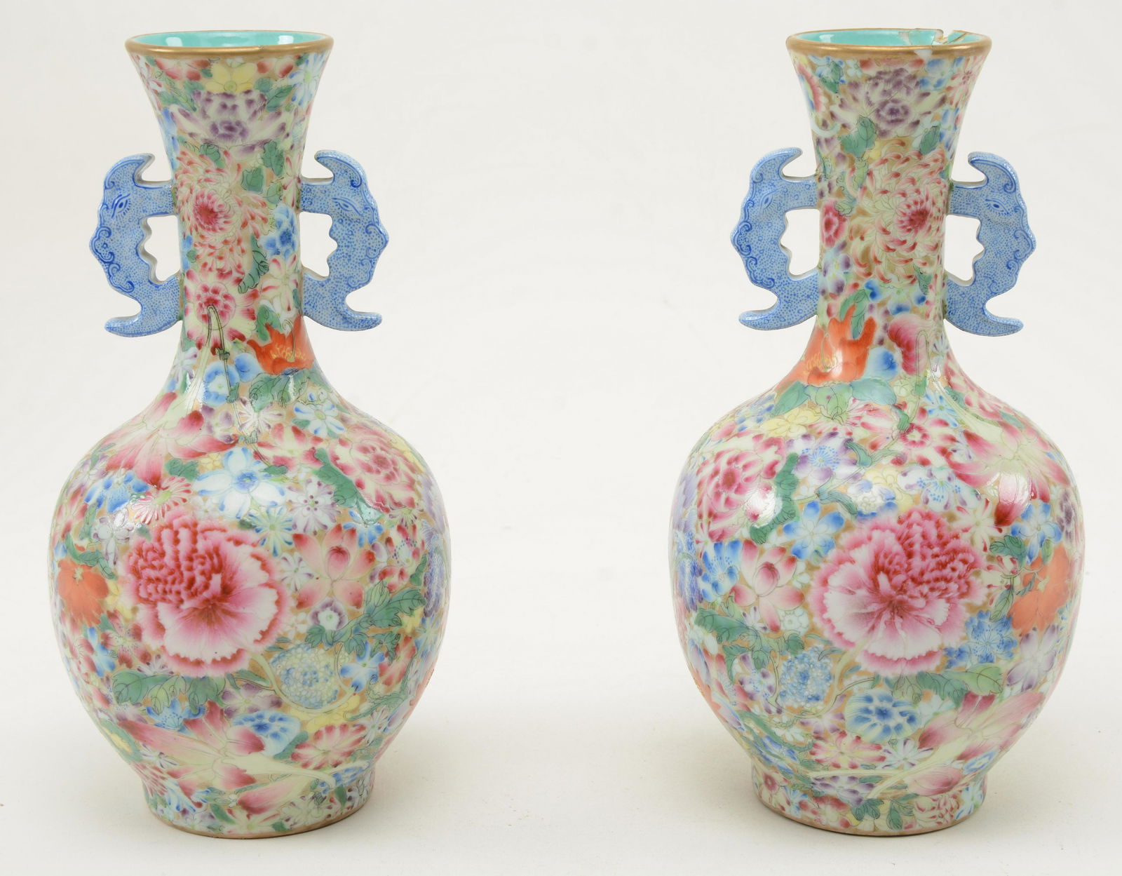 Pair of Chinese Millefiori Porcelain Vases. Chinese (1 of 6)