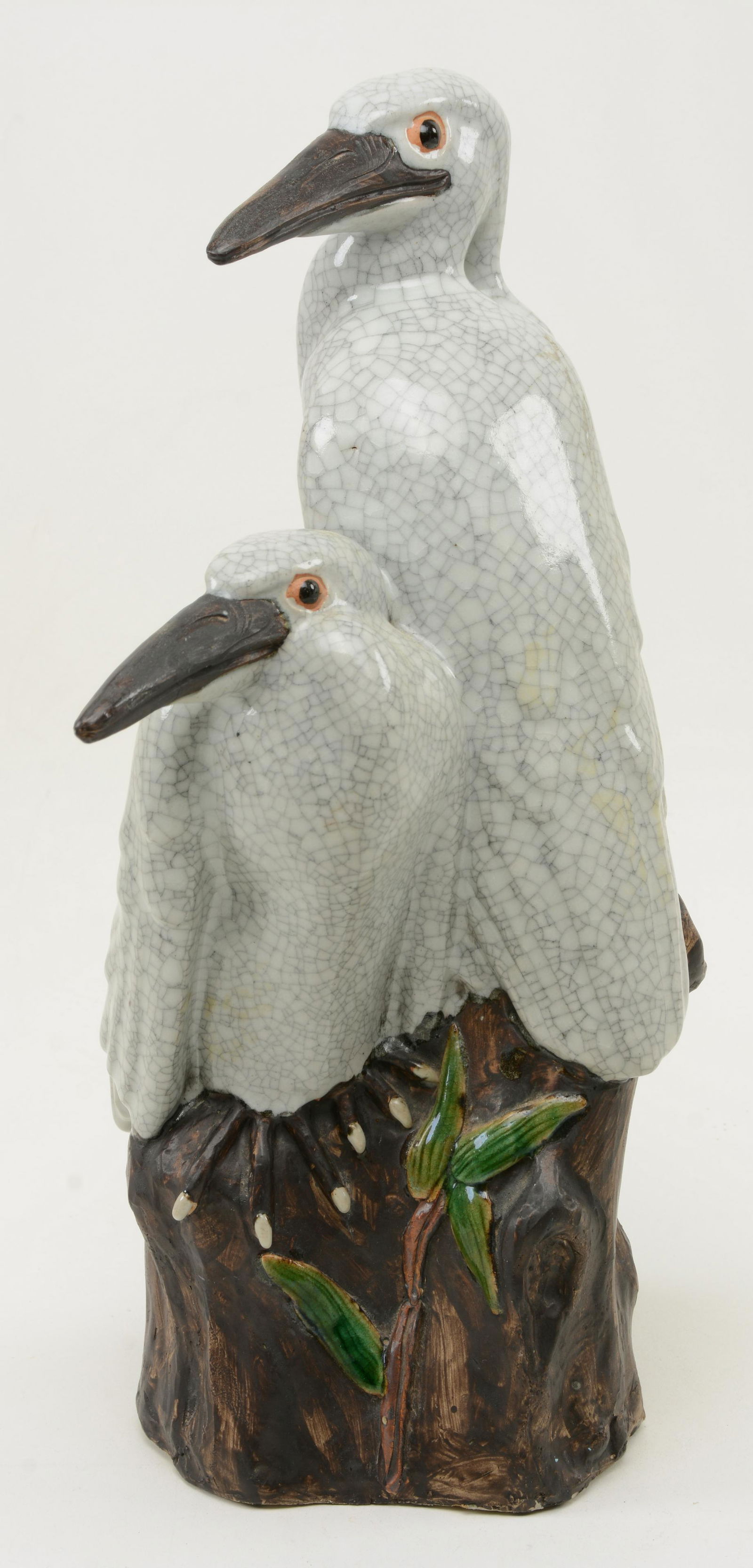 Chinese Porcelain Figure of Birds. Two cranes perched (1 of 6)