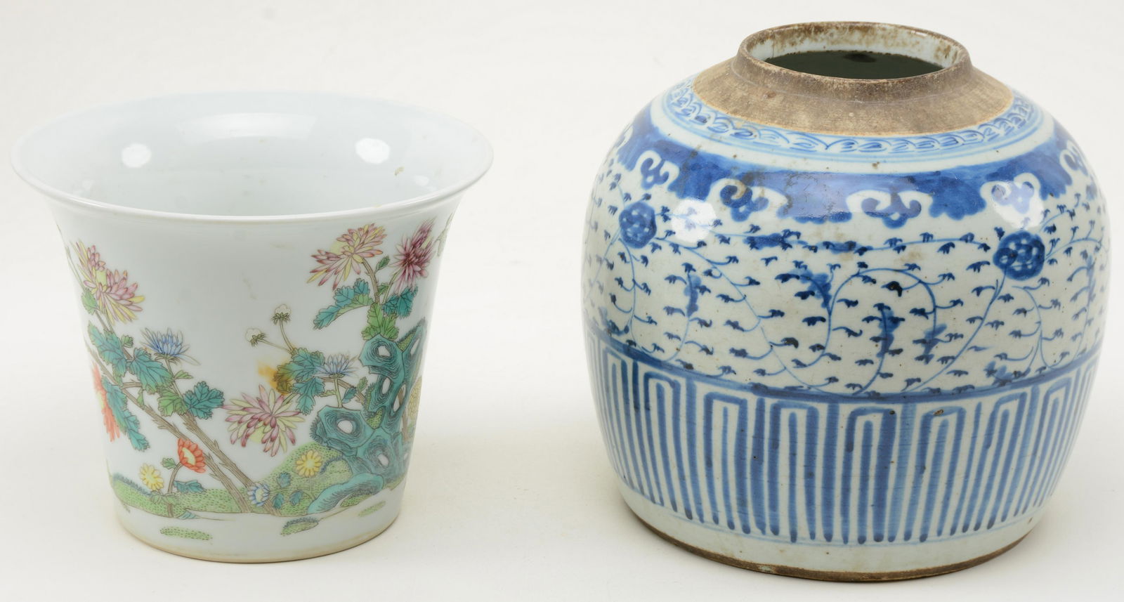 Chinese Porcelain Ginger Jar and Planter. Blue and (1 of 8)