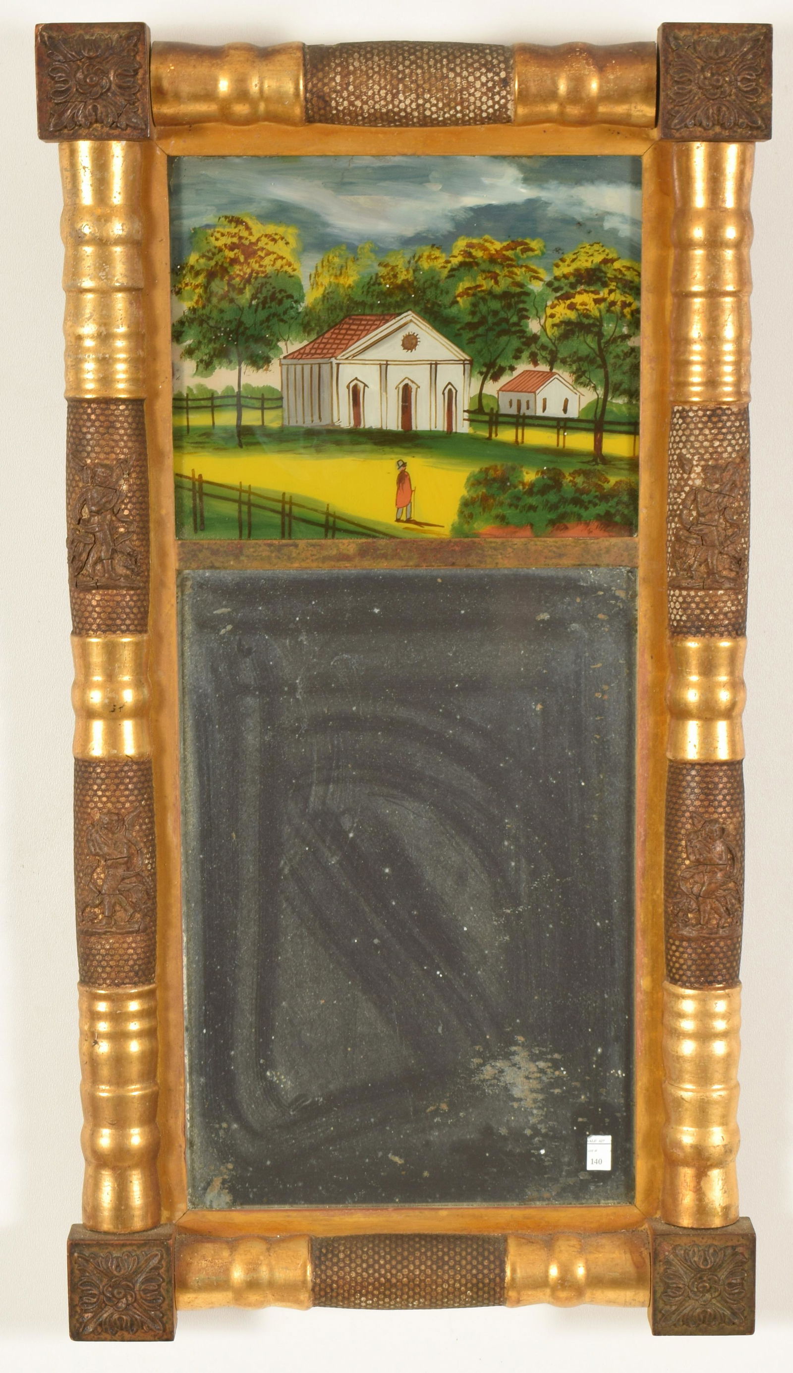 Sheraton Split Column Mirror with Reverse Decorated (1 of 5)