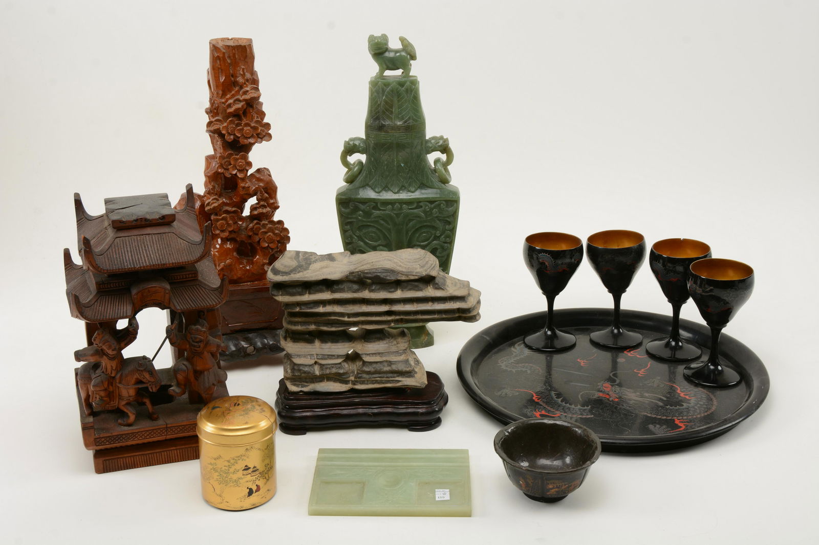 Mixed Lot of [10] Asian Items. Lot to include carved (1 of 13)