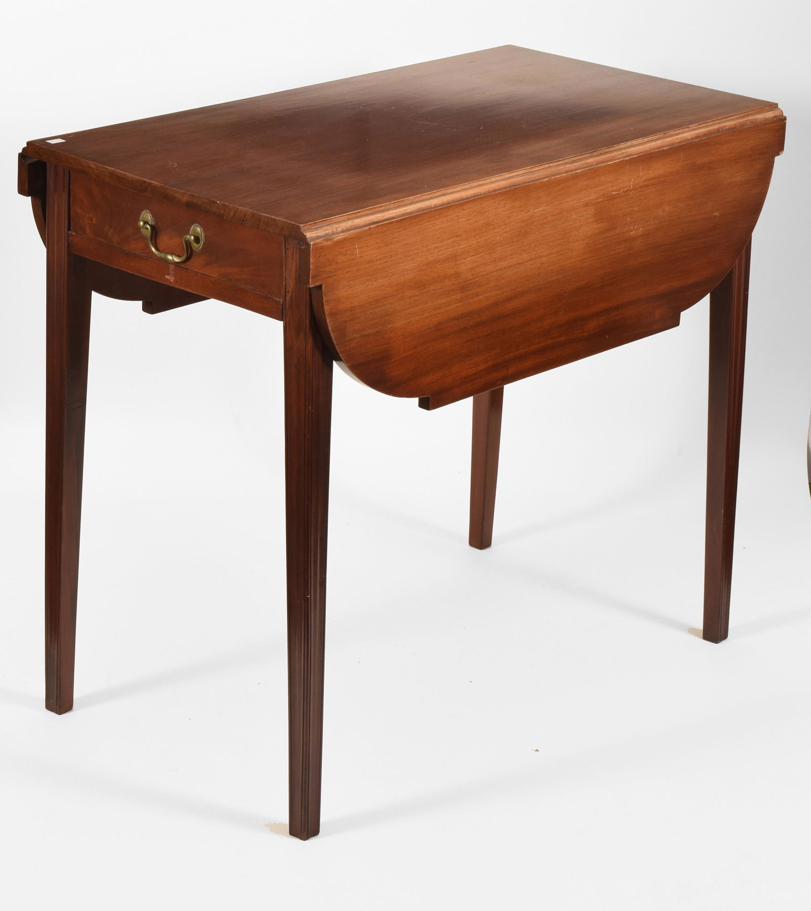 Federal Style Drop-Leaf Table. Cut-corner leaves atop (1 of 4)