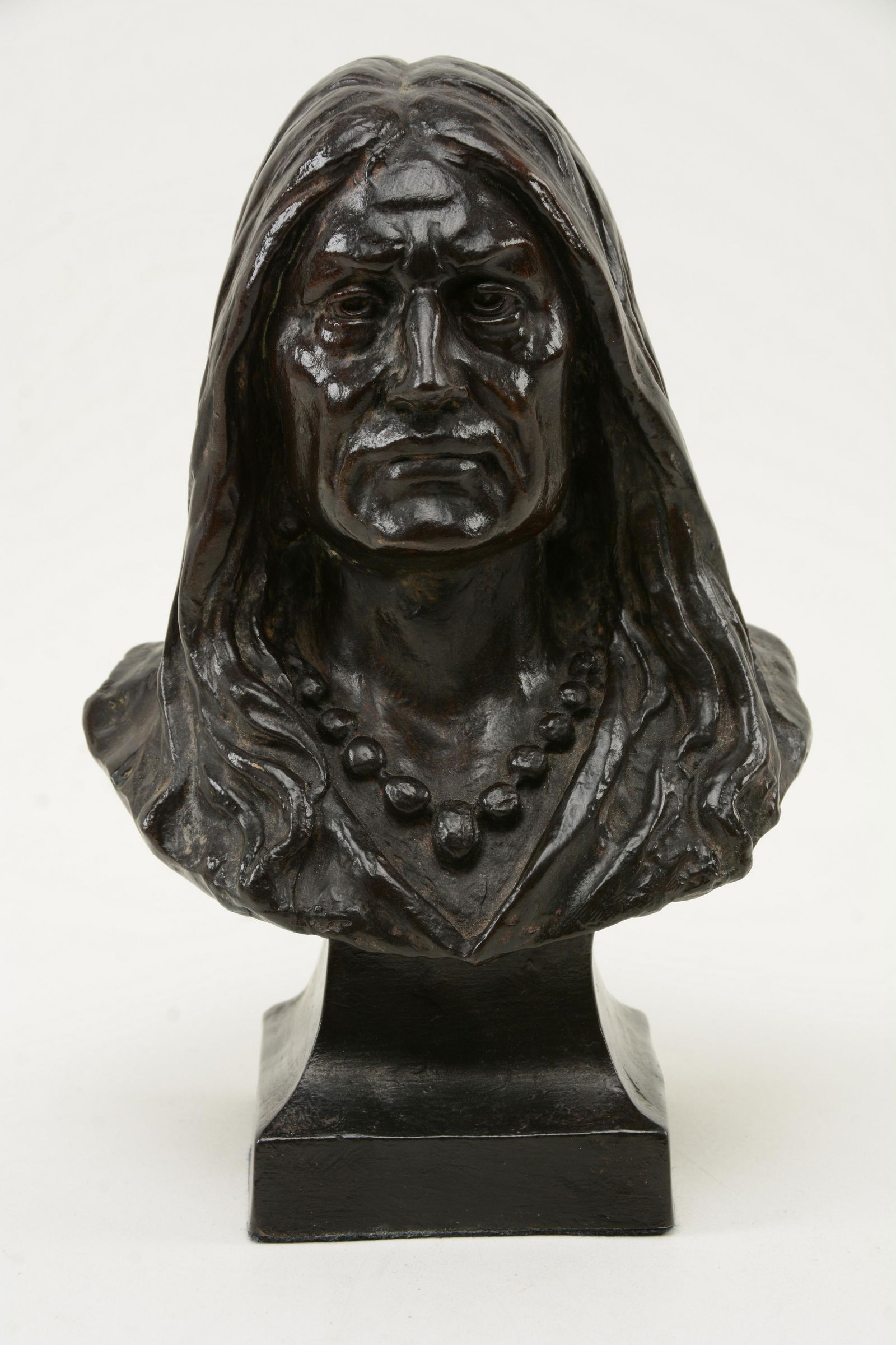 Bronze bust of man, marked A. Weinman, Roman Bronze (1 of 8)