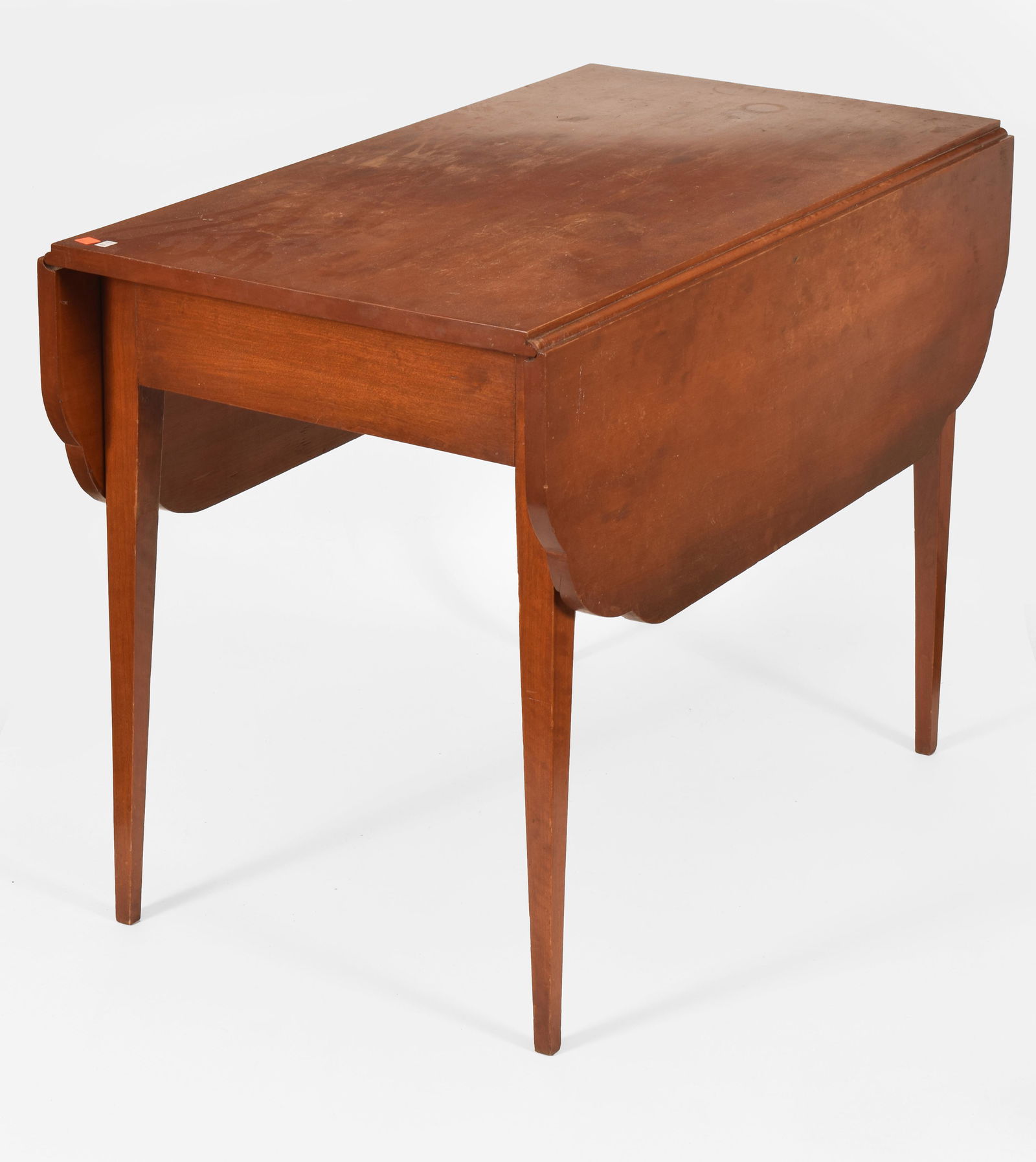 Federal Style Drop-Leaf Table. Cut-corner leaves atop a (1 of 3)