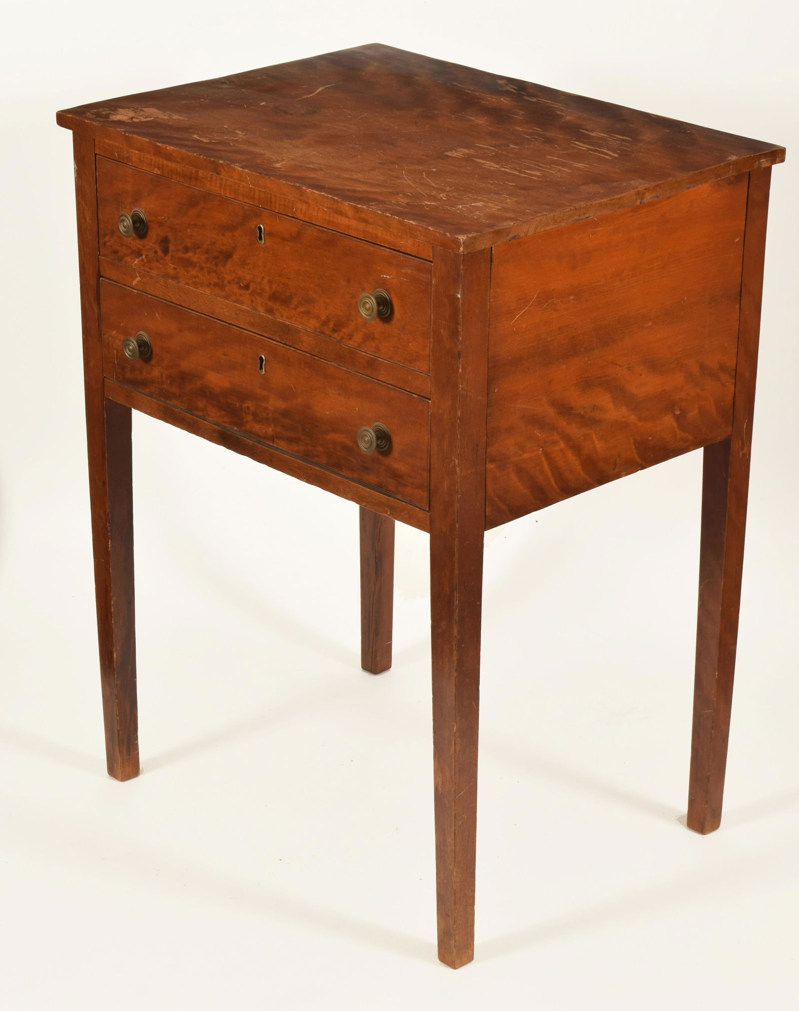 Figured Wood Two-Drawer Stand. Surface wear and finish (1 of 5)