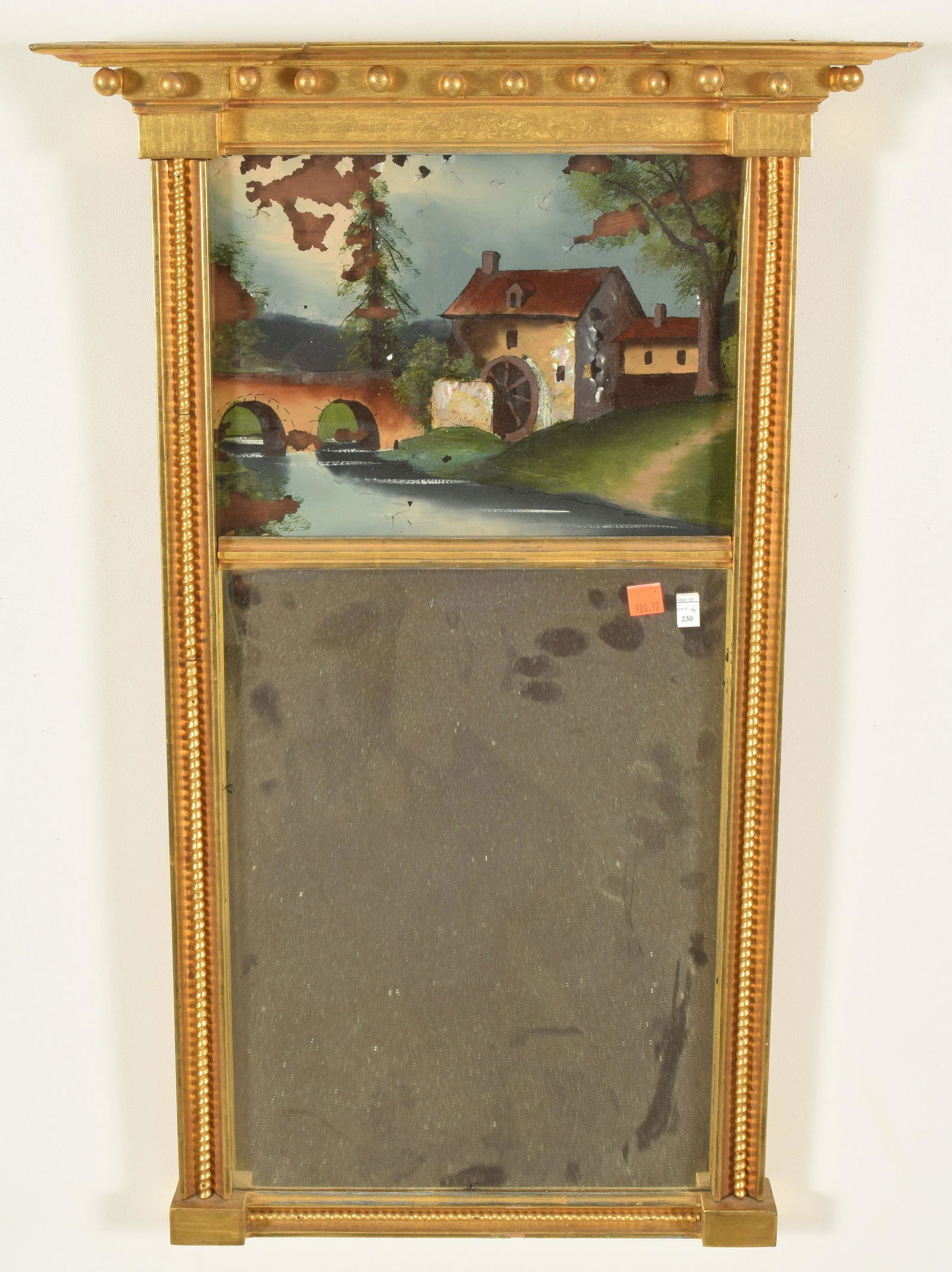 Antique Reverse Painted Pier Mirror Together with Gilt (1 of 5)