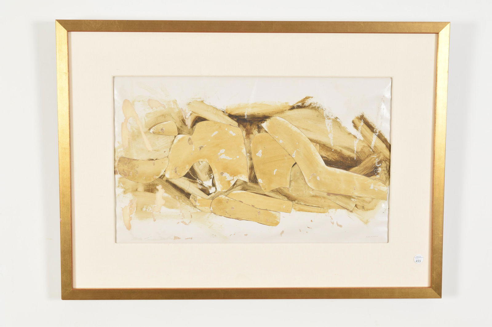 Conrad Marca-Relli. Reclining Figure, 1966. Oil on: Conrad Marca-Relli. Reclining Figure, 1966. Oil on canvas collage. Purposefully distressed surface? Reframed but original gallery labels included for The Alpha Gallery, Whitney Museum of American Art,