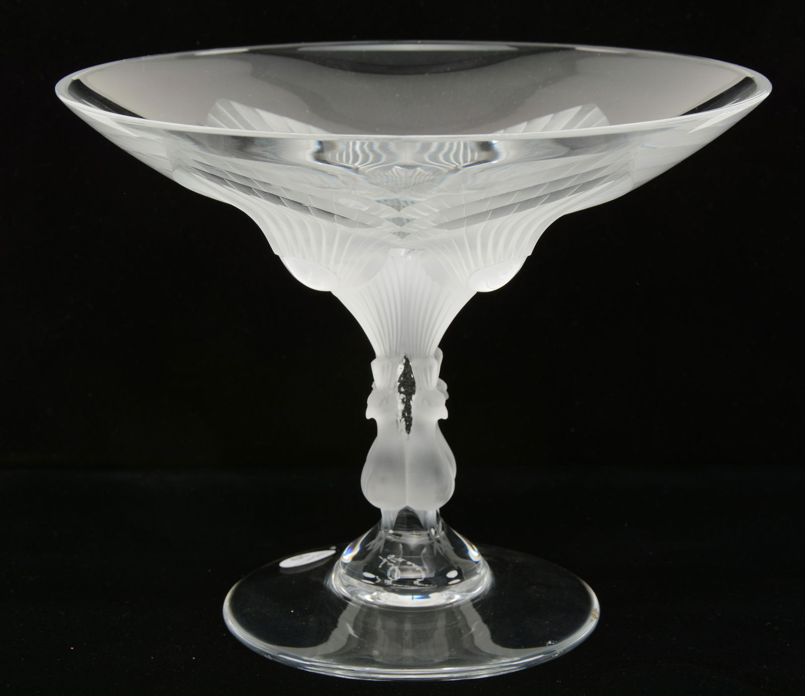 Lalique Virginia crystal compote with trifid peacock (1 of 6)