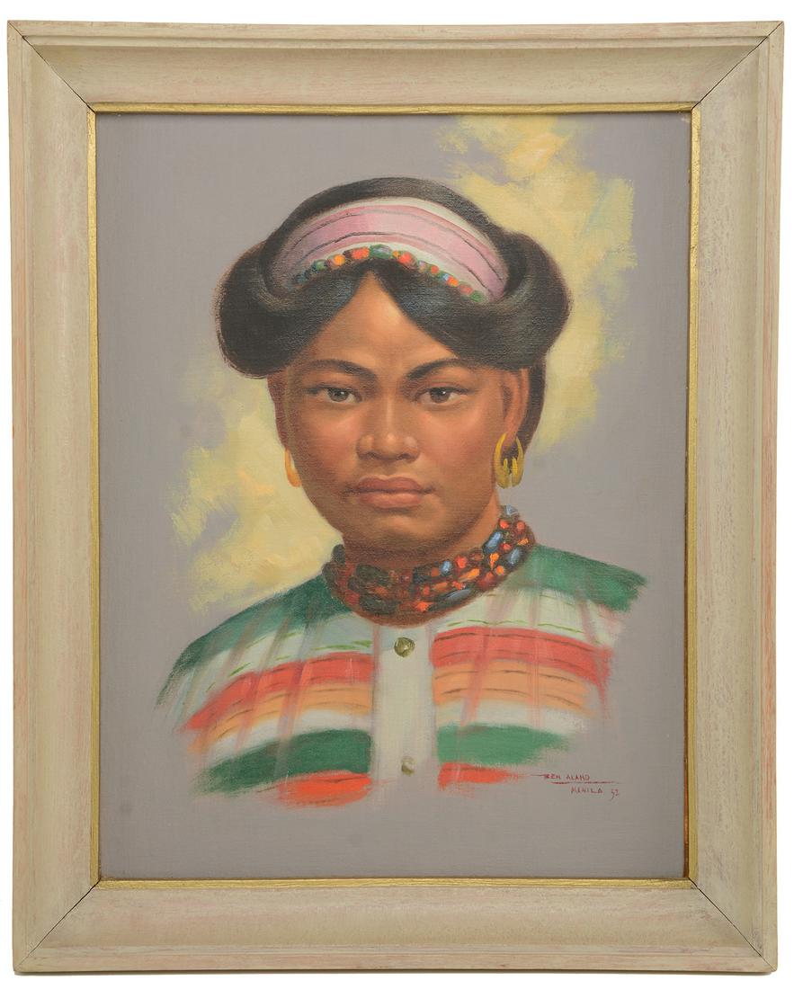 Ben Alano. Filipino. Portrait of woman. Oil on canvas (1 of 5)