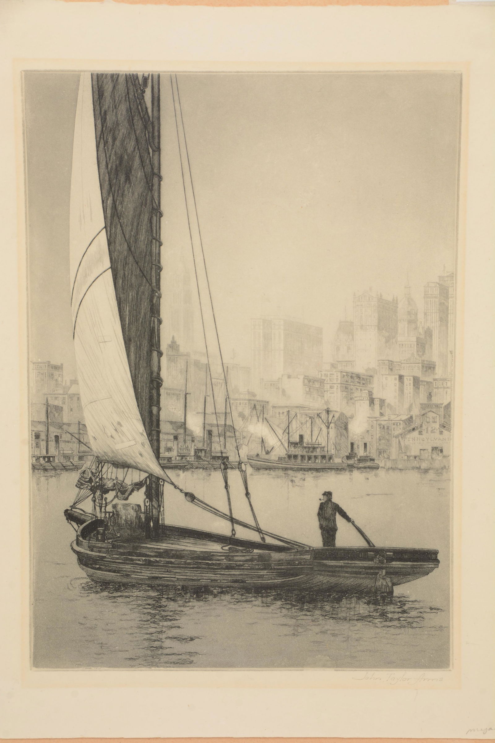John Taylor Arms. American. 20 th  century. Sailboat in (1 of 4)