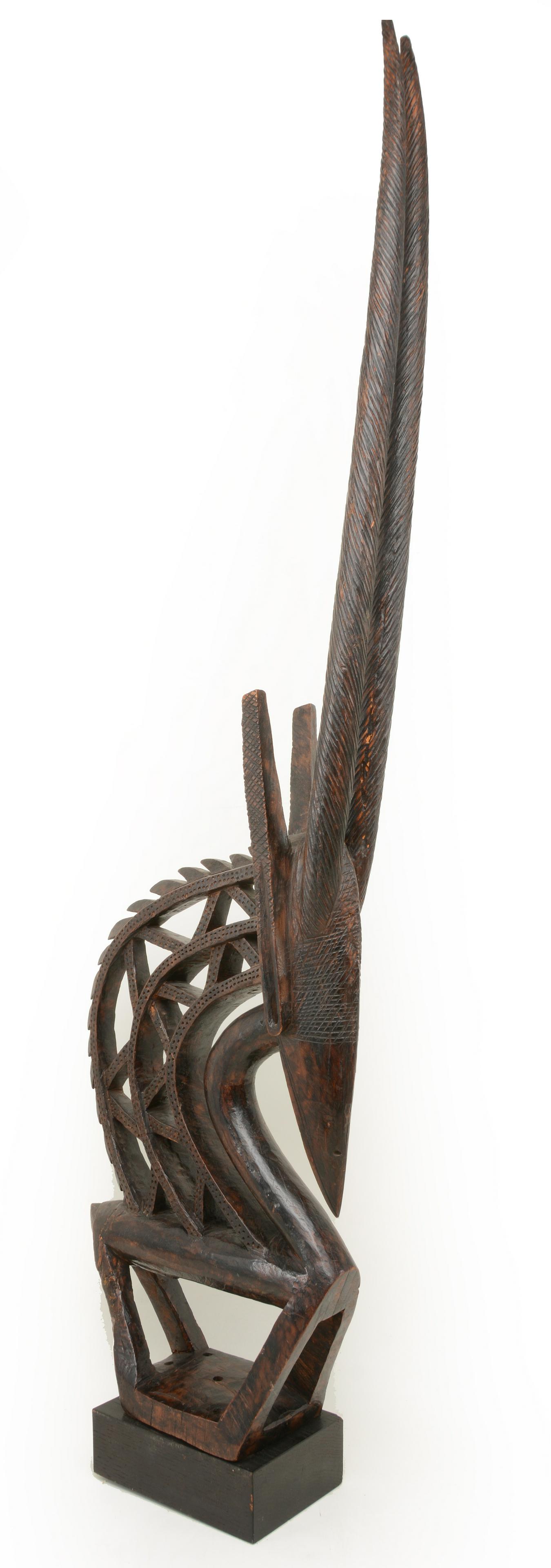 Carved African Chi Wara antelope form headdress. (1 of 9)