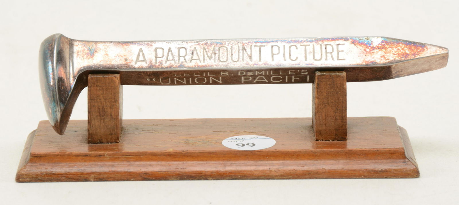 Union Pacific railroad souvenir silver-plated spike. (1 of 6)