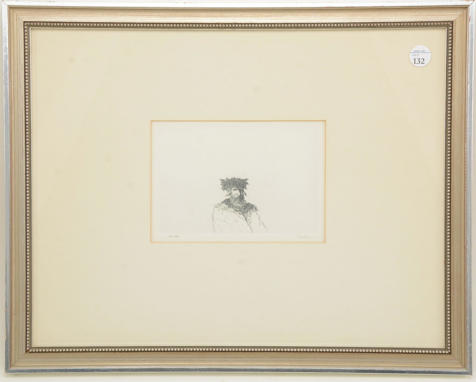 Leonard Baskin. Etching, titled on reverse "Raffi in (1 of 7)