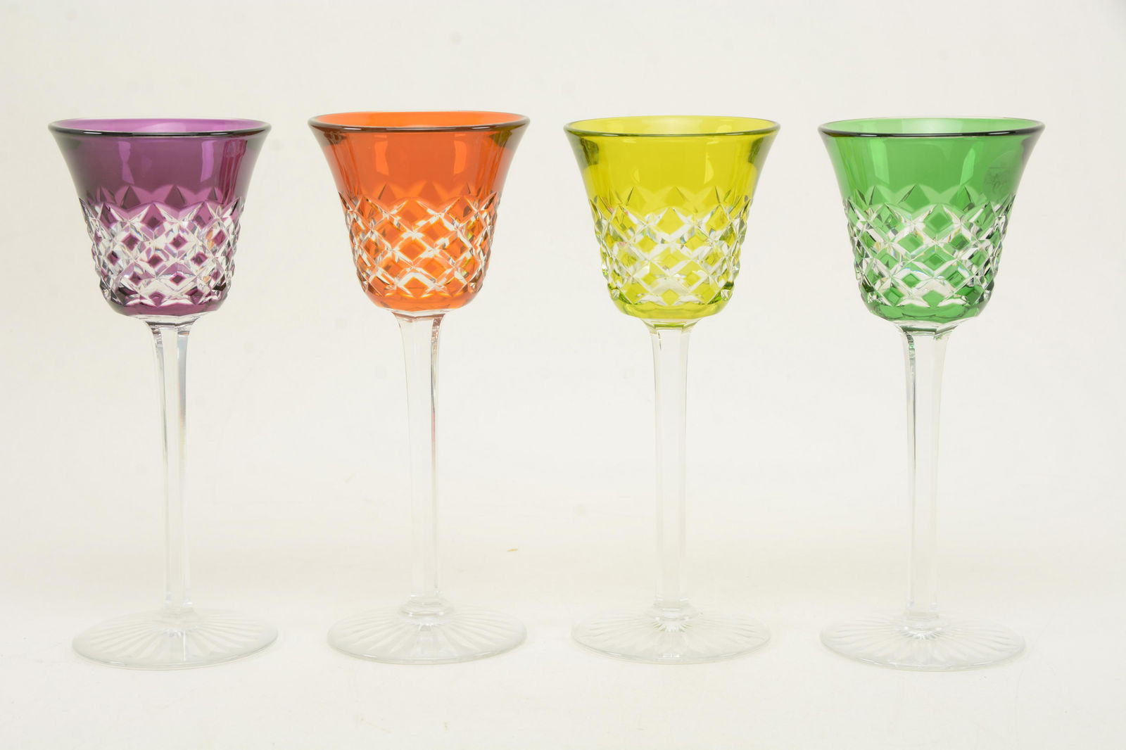 4 Baccarat multi-color long stem white wines  Height (1 of 5)
