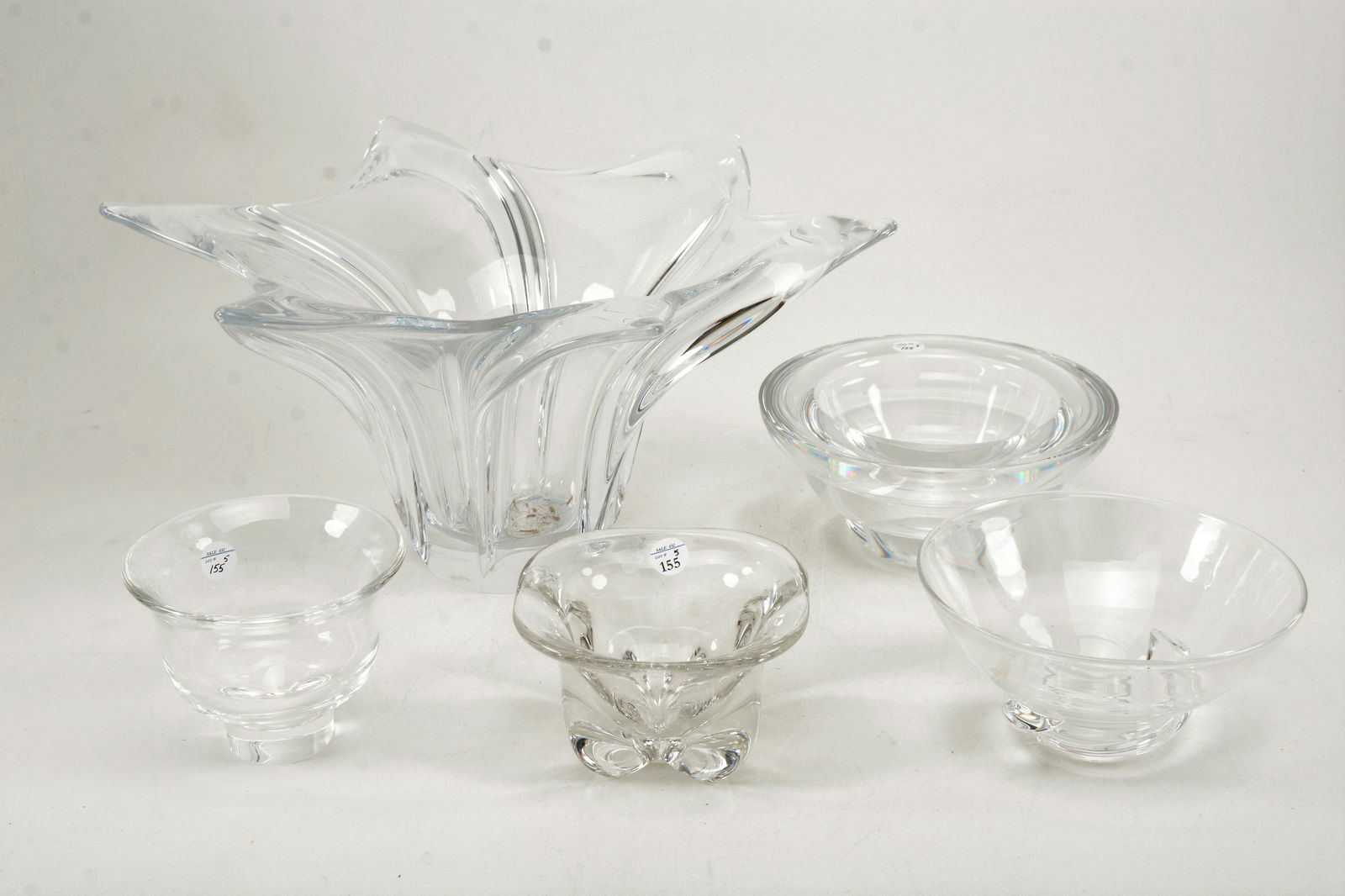 5 pieces of colorless glass, including, Steuben, (1 of 6)