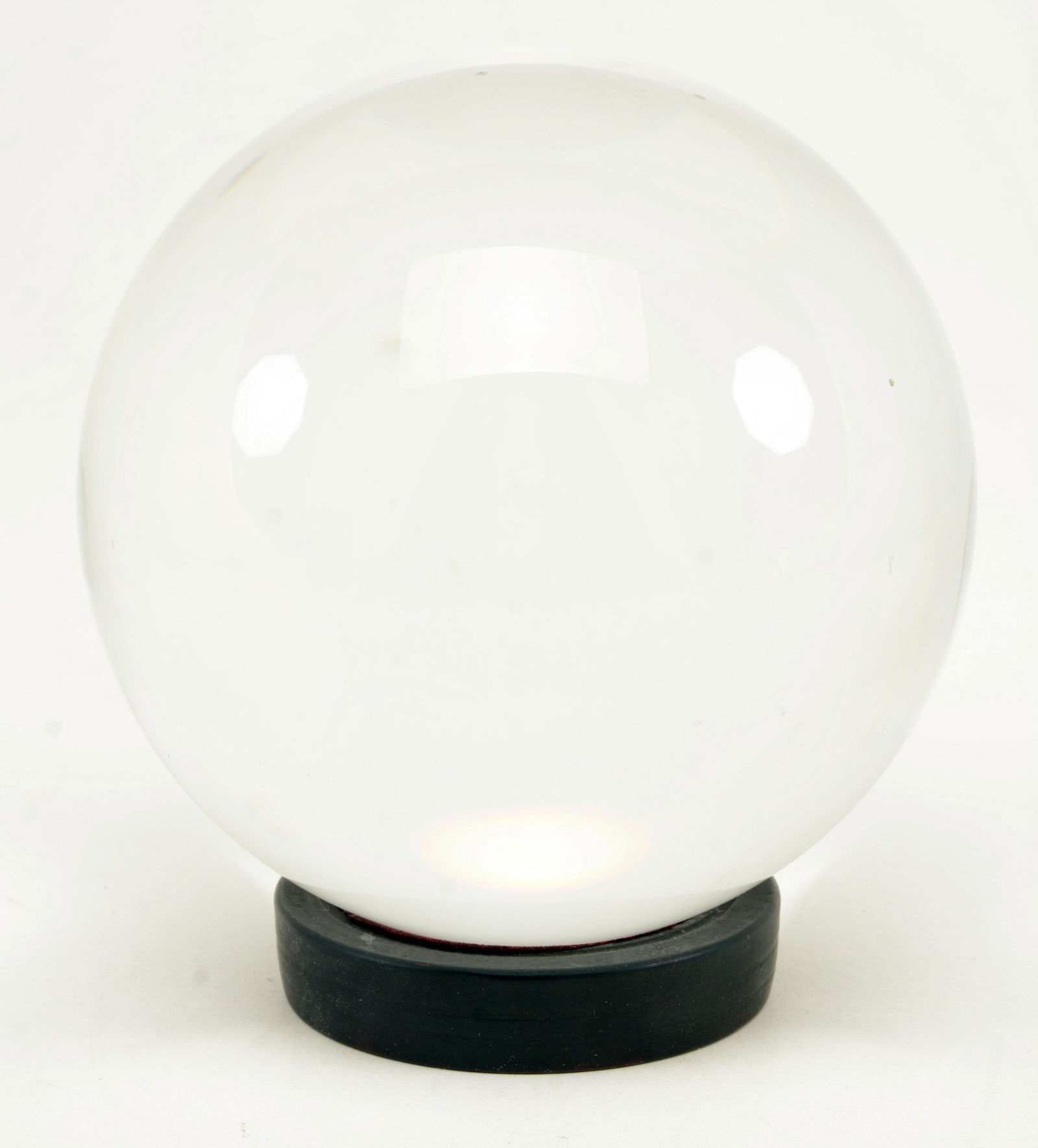 Large decorative crystal sphere with felt lined stand. (1 of 3)