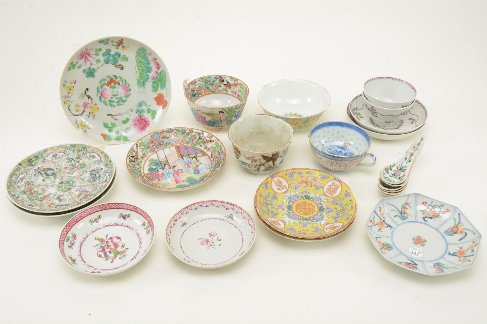 22 pieces of Chinese porcelain cups, spoons, and (1 of 14)