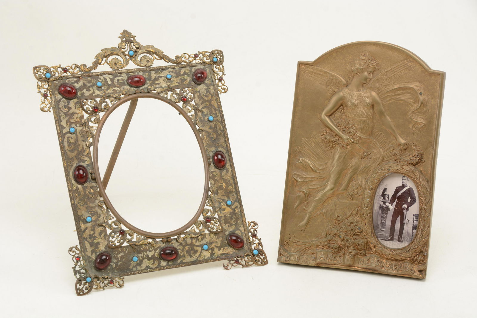 2 Art Nouveau picture frames, one signed lower left in (1 of 11)