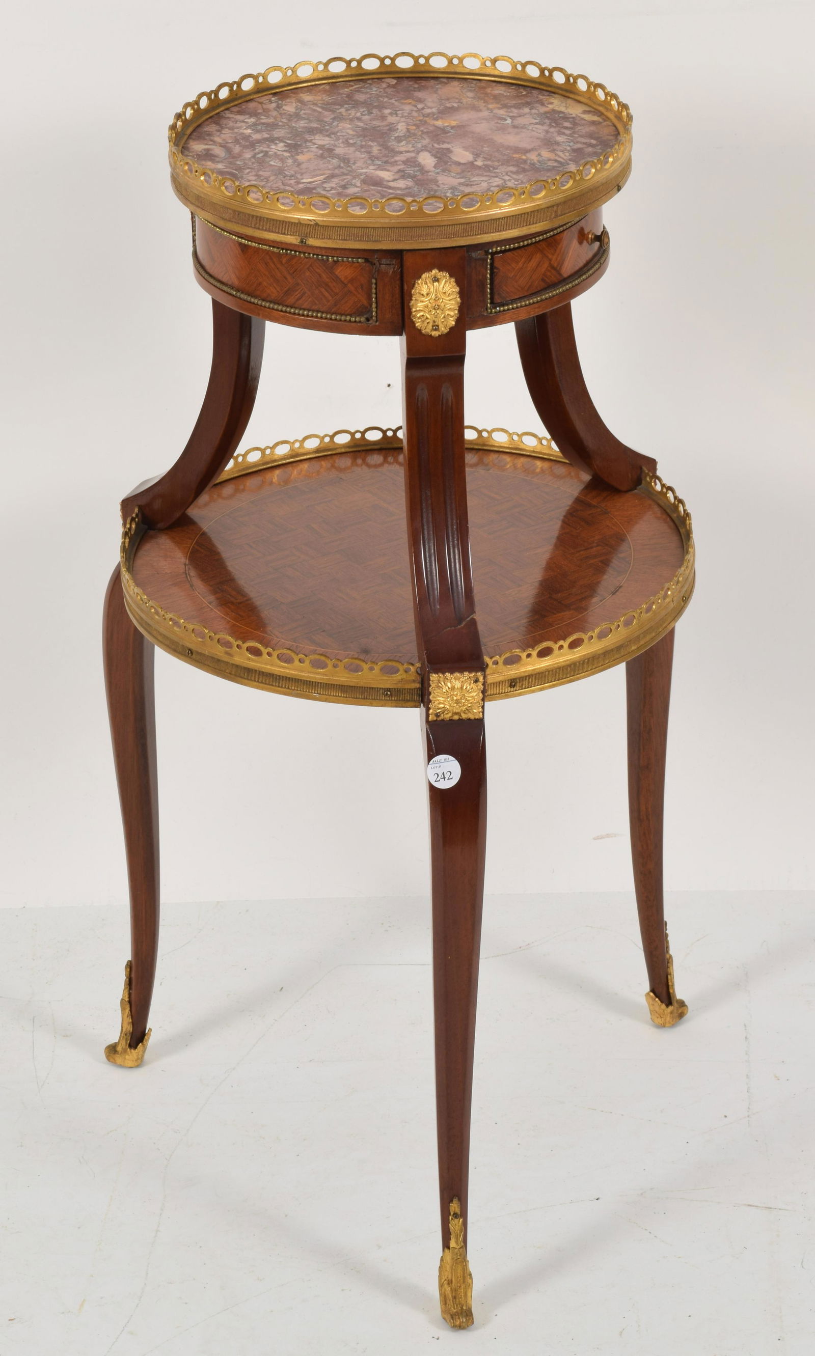 Louis XV or Regency style two-tier table marble top (1 of 6)