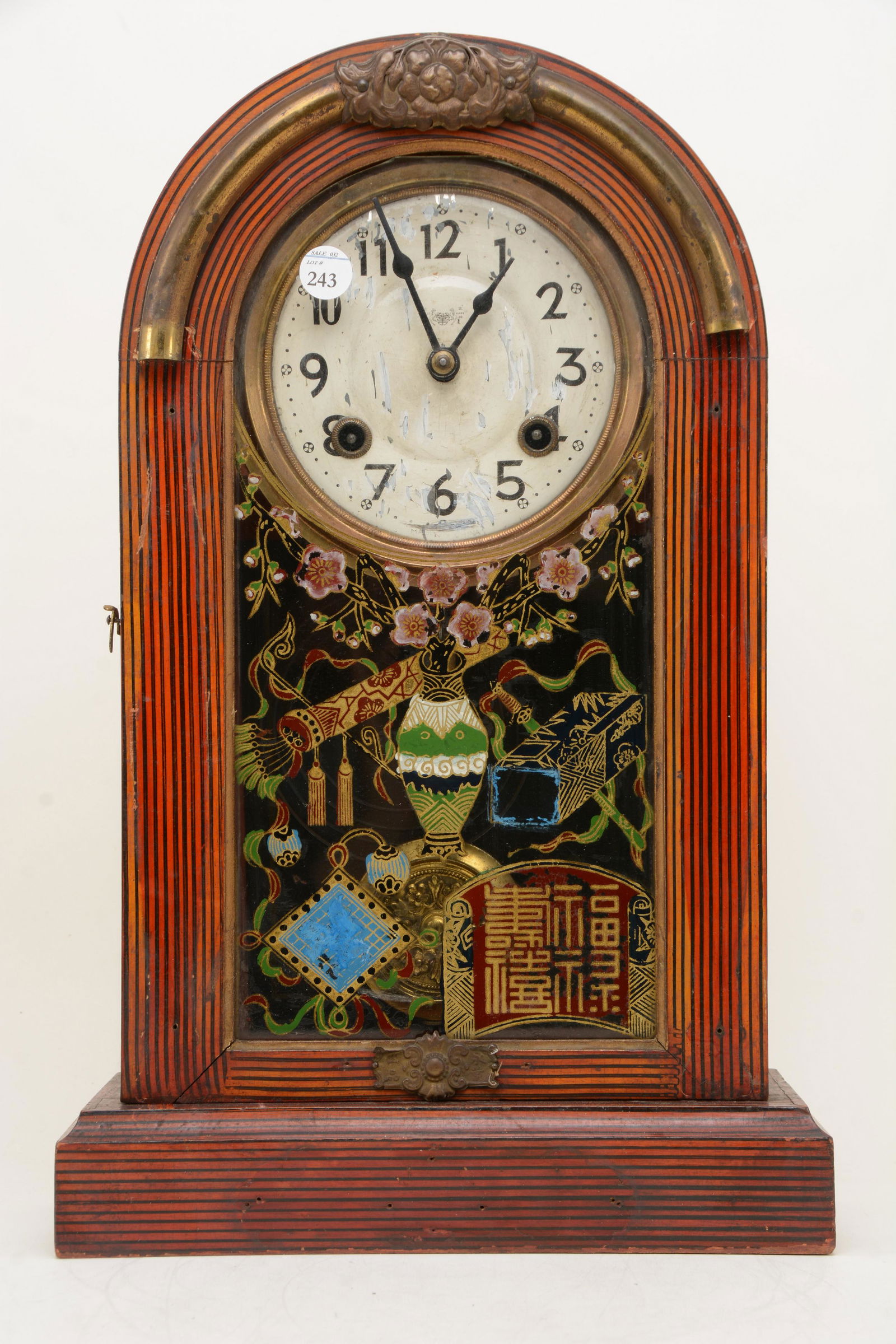 Chinese shelf clock with rosewood style case and (1 of 10)