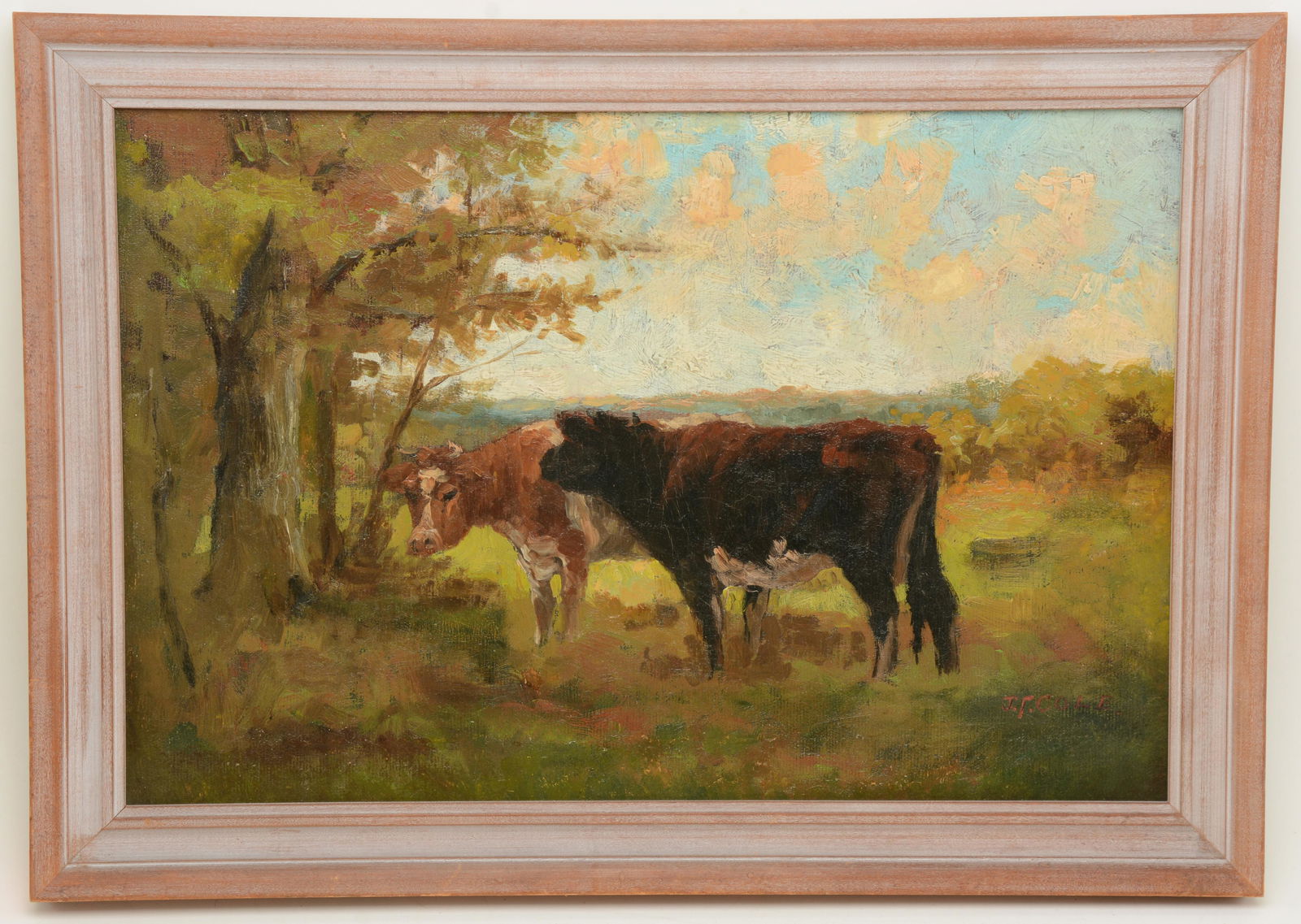 Joseph Foxcroft Cole. American. Cows in landscape. Oil (1 of 5)