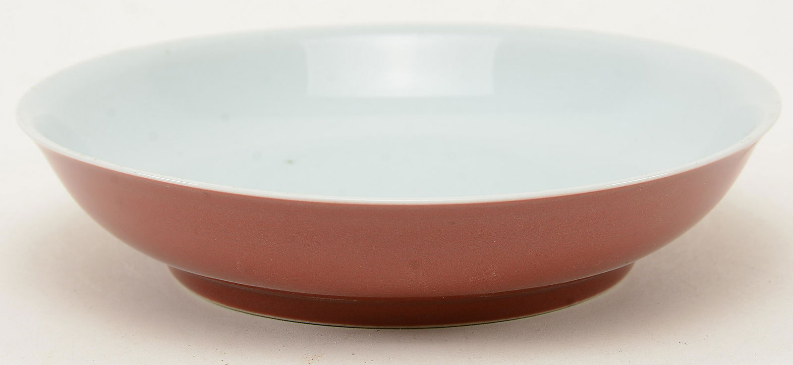 Chinese Copper Red Backed Saucer Plate. Depth  8.5 in. (1 of 8)