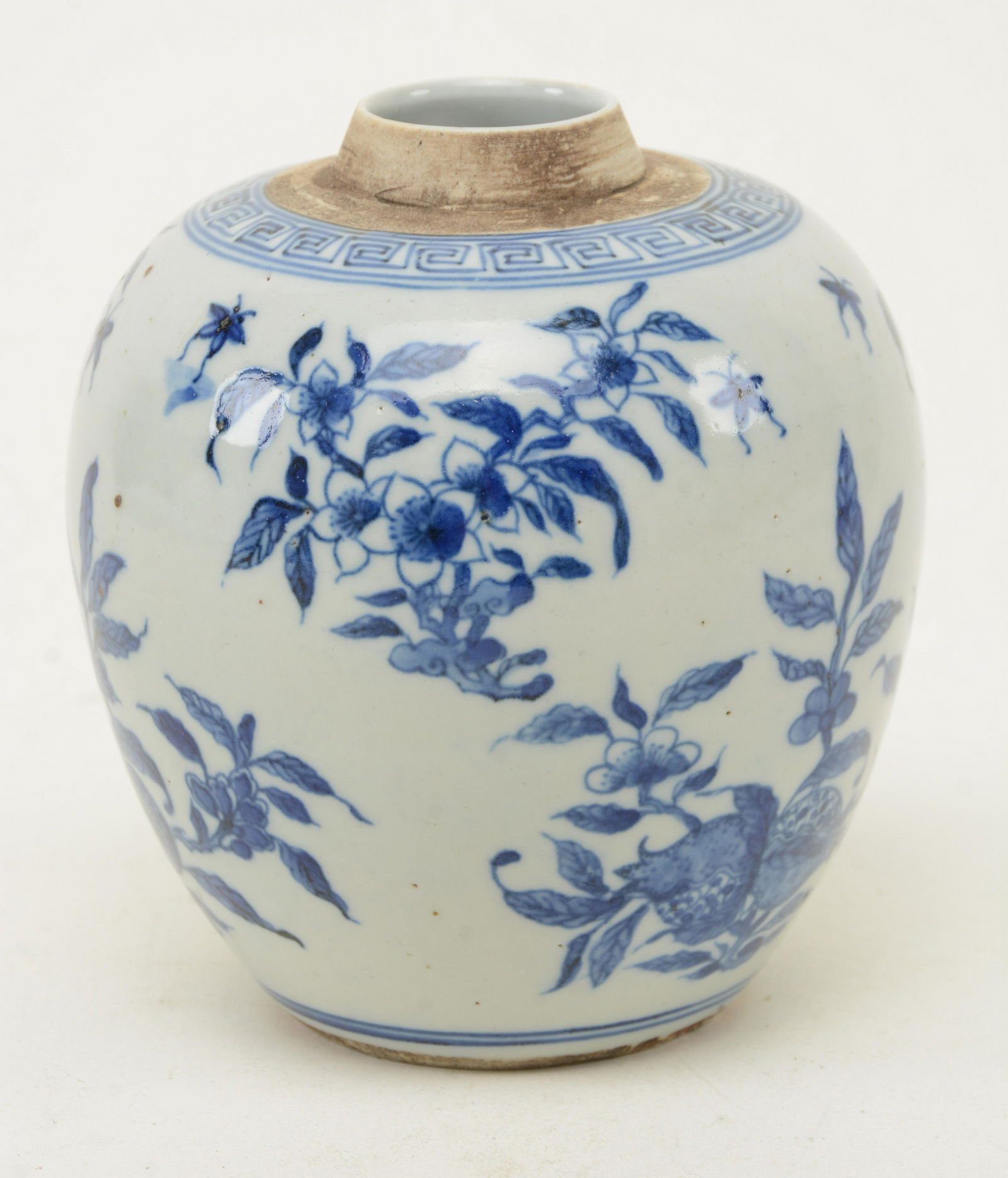 Chinese Small Blue & White Covered Jar. Unmarked. (1 of 8)