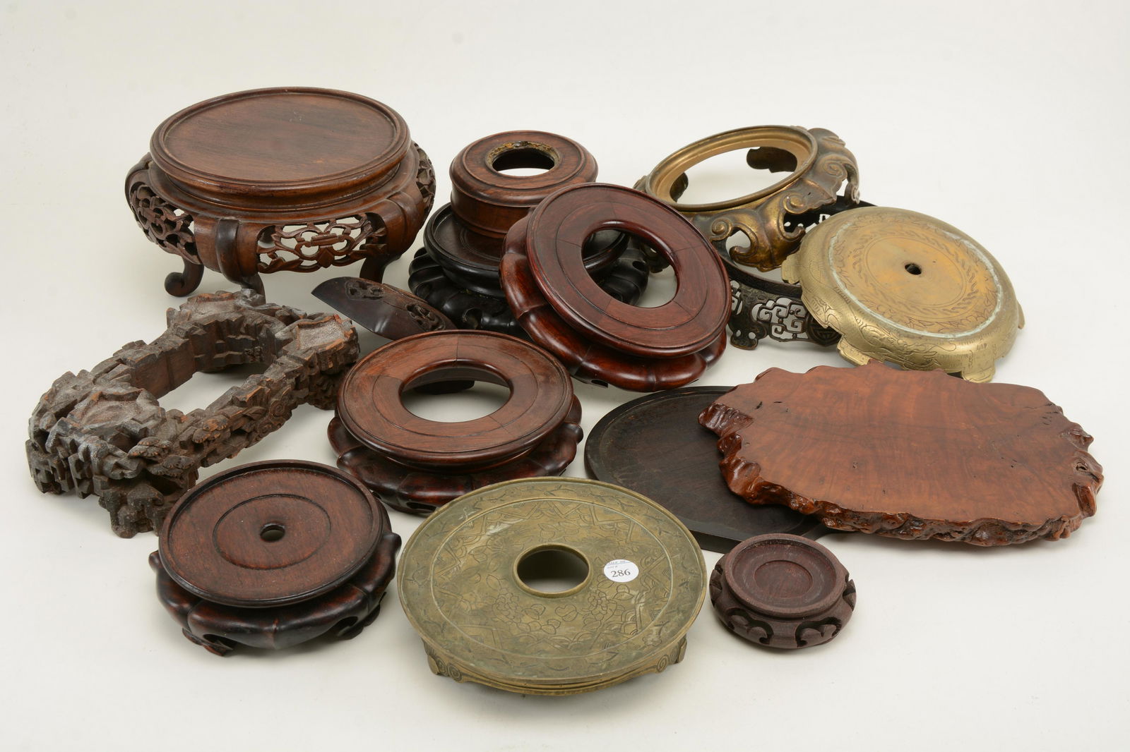 Asian wood and metal stands. 8 wooden stands and 4 (1 of 6)