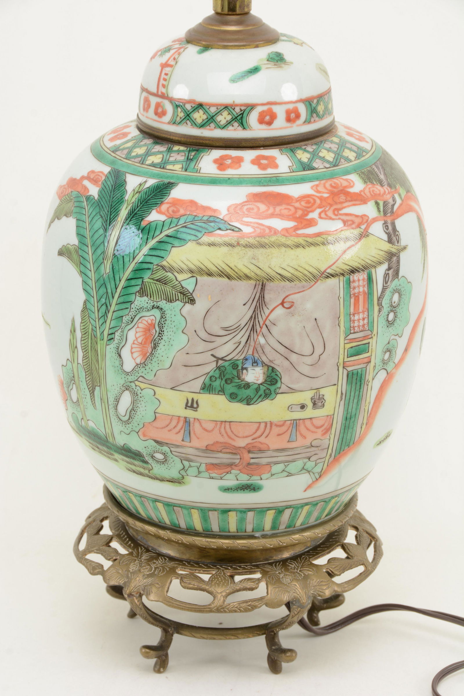 Chinese 19 th  century famille verte porcelain jar (1 of 8)