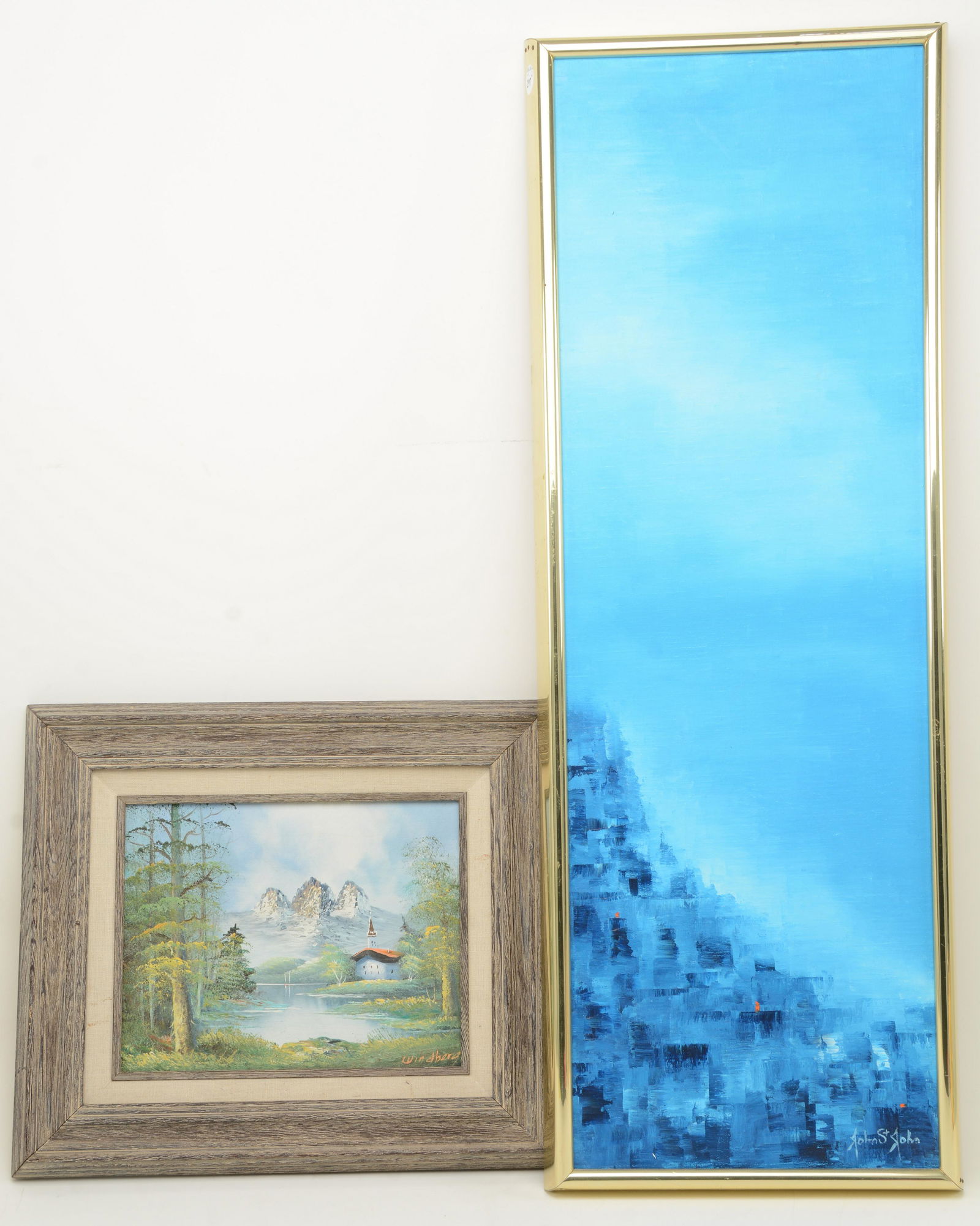 John St. John modern vertical landscape painting. Oil (1 of 5)