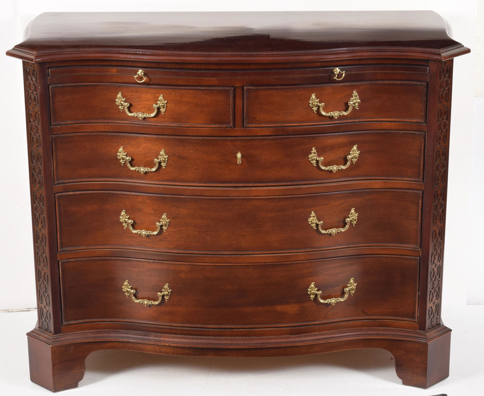George III Chippendale style mahogany serpentine (1 of 6)