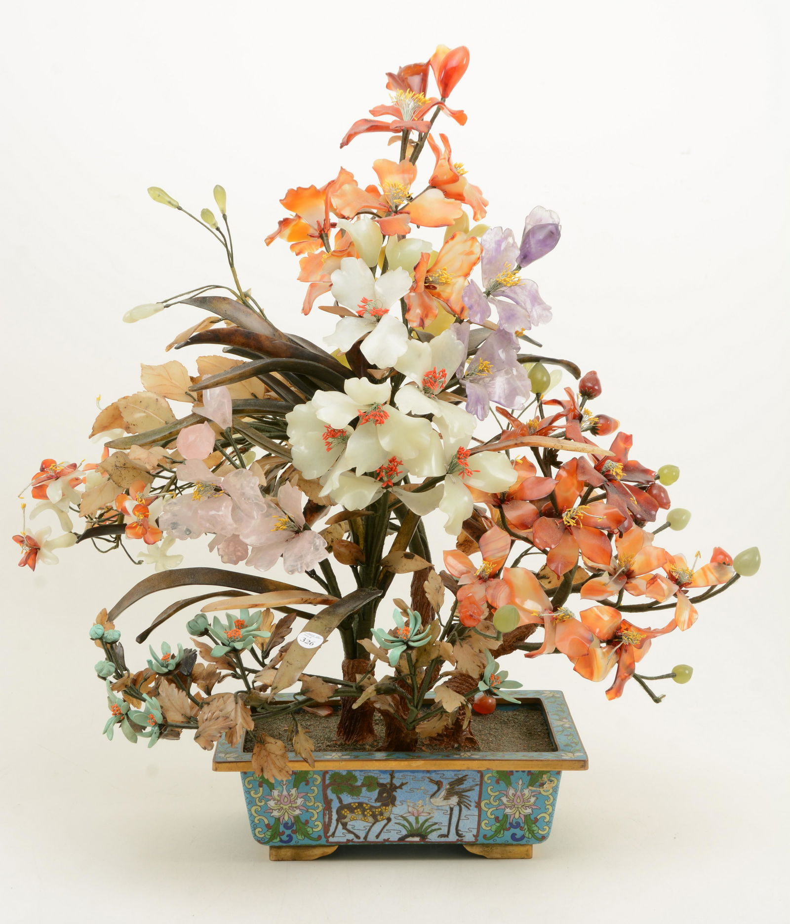 Chinese stone flower arrangement with cloisonnÃ© (1 of 10)
