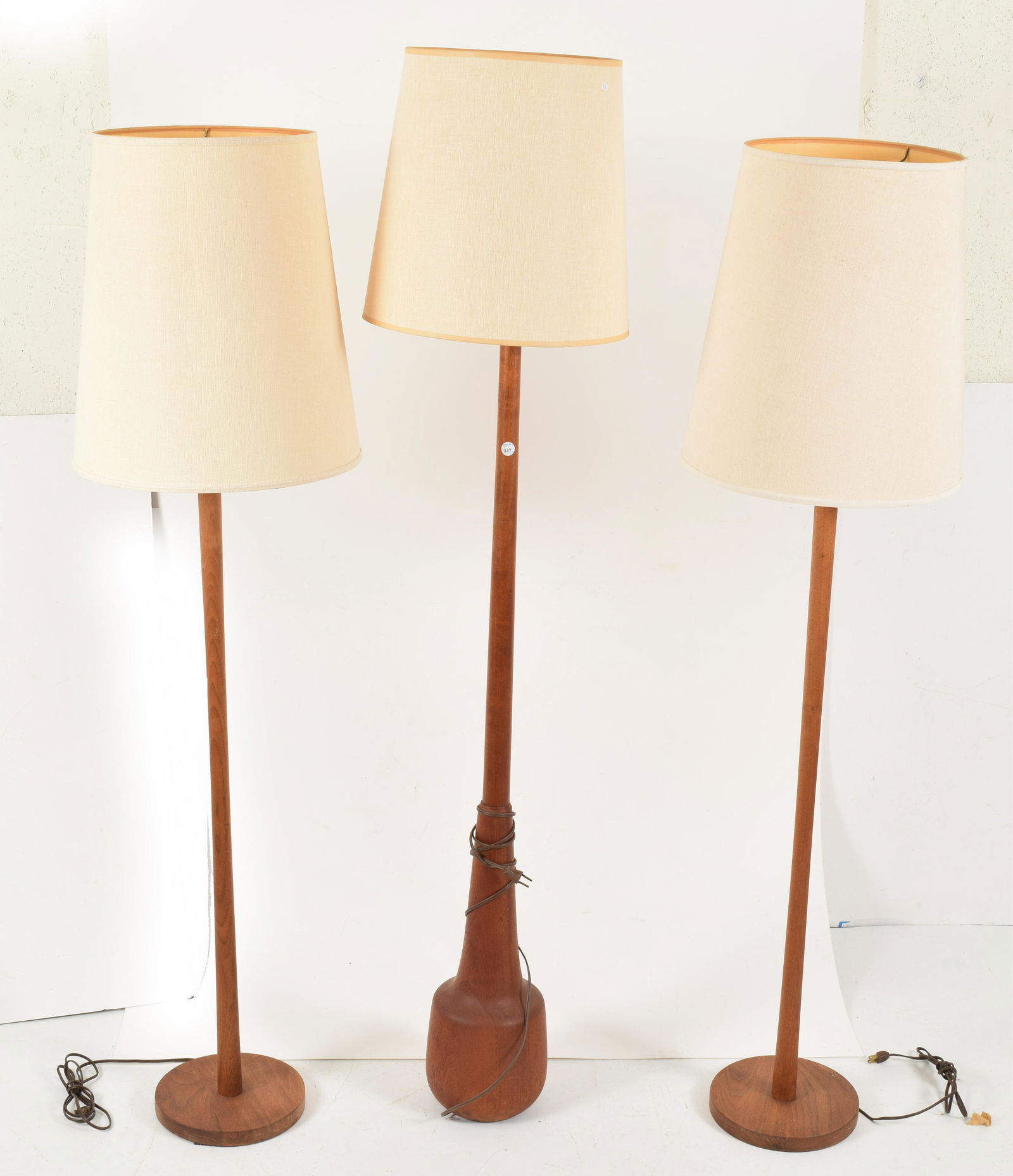 3 Mid Century Modern teak floor lamps with simple (1 of 5)