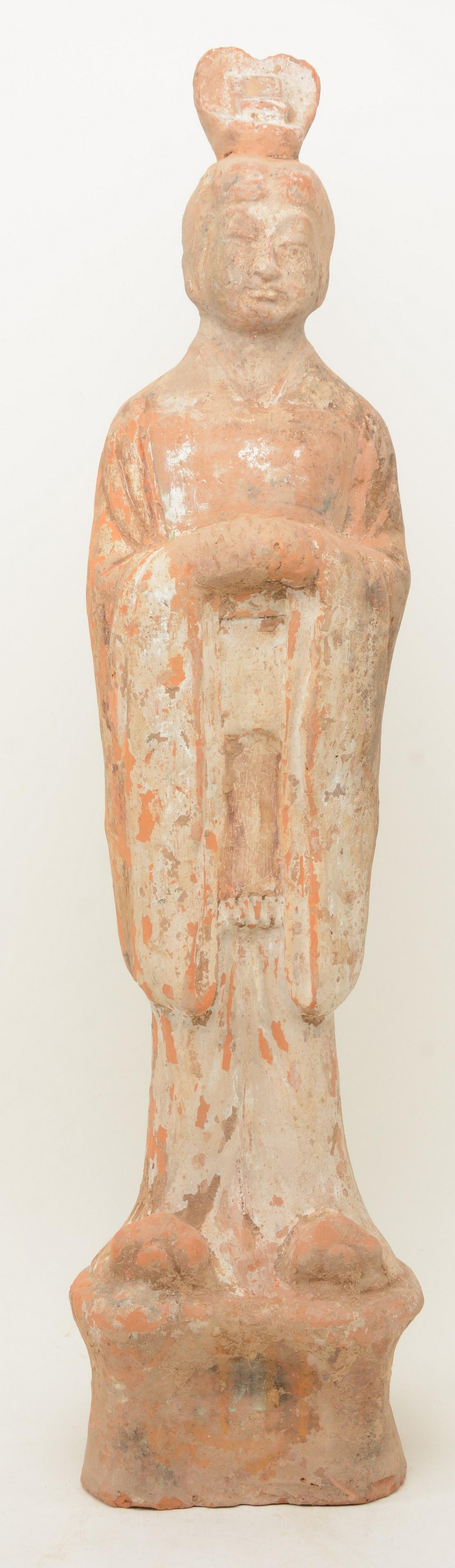 Large Chinese Clay Tomb Figure of Court Official. (1 of 12)