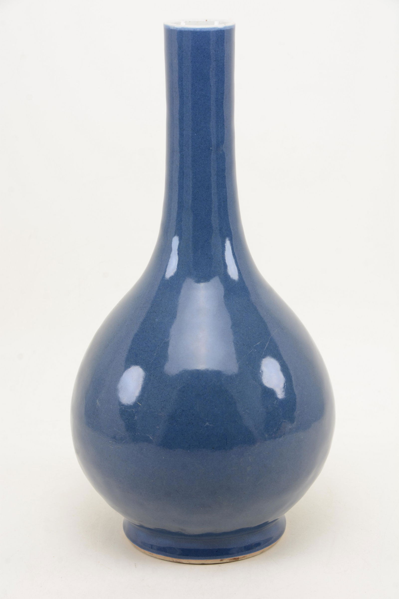 Chinese blue glaze porcelain bottle vase (1 of 7)