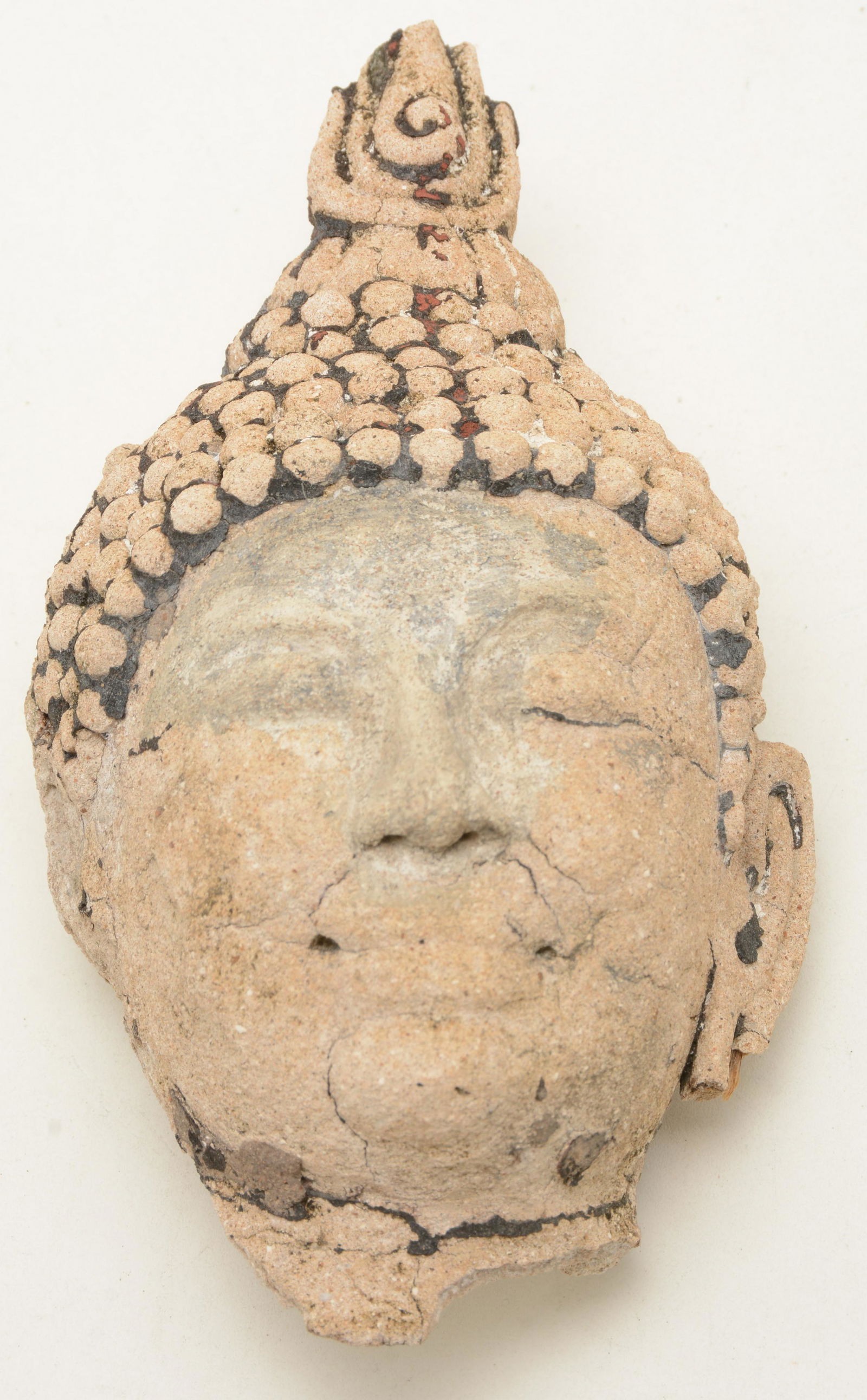 Early Gandharan period sandstone buddha head. Height 9i (1 of 8)
