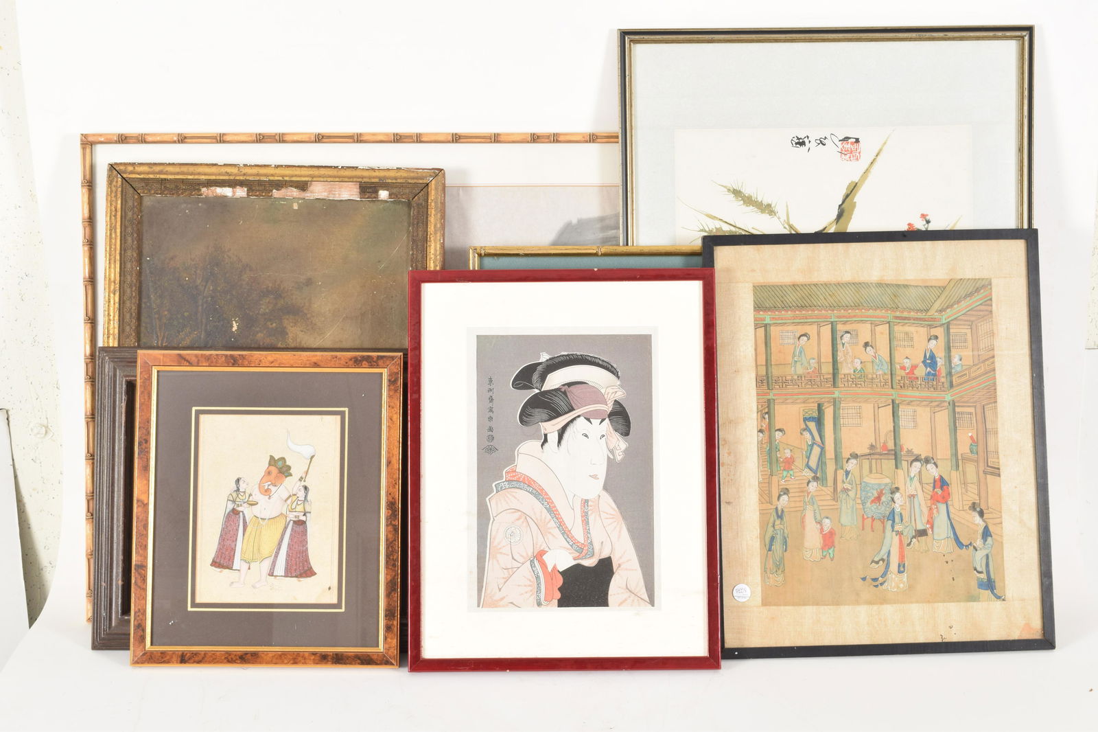 8 framed pieces of art, including Chinese prints (1 of 10)