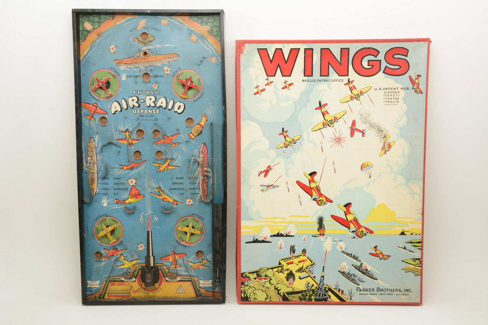 Gotham Air-Raid Defense Bagatelle game. Metal frame (1 of 6)