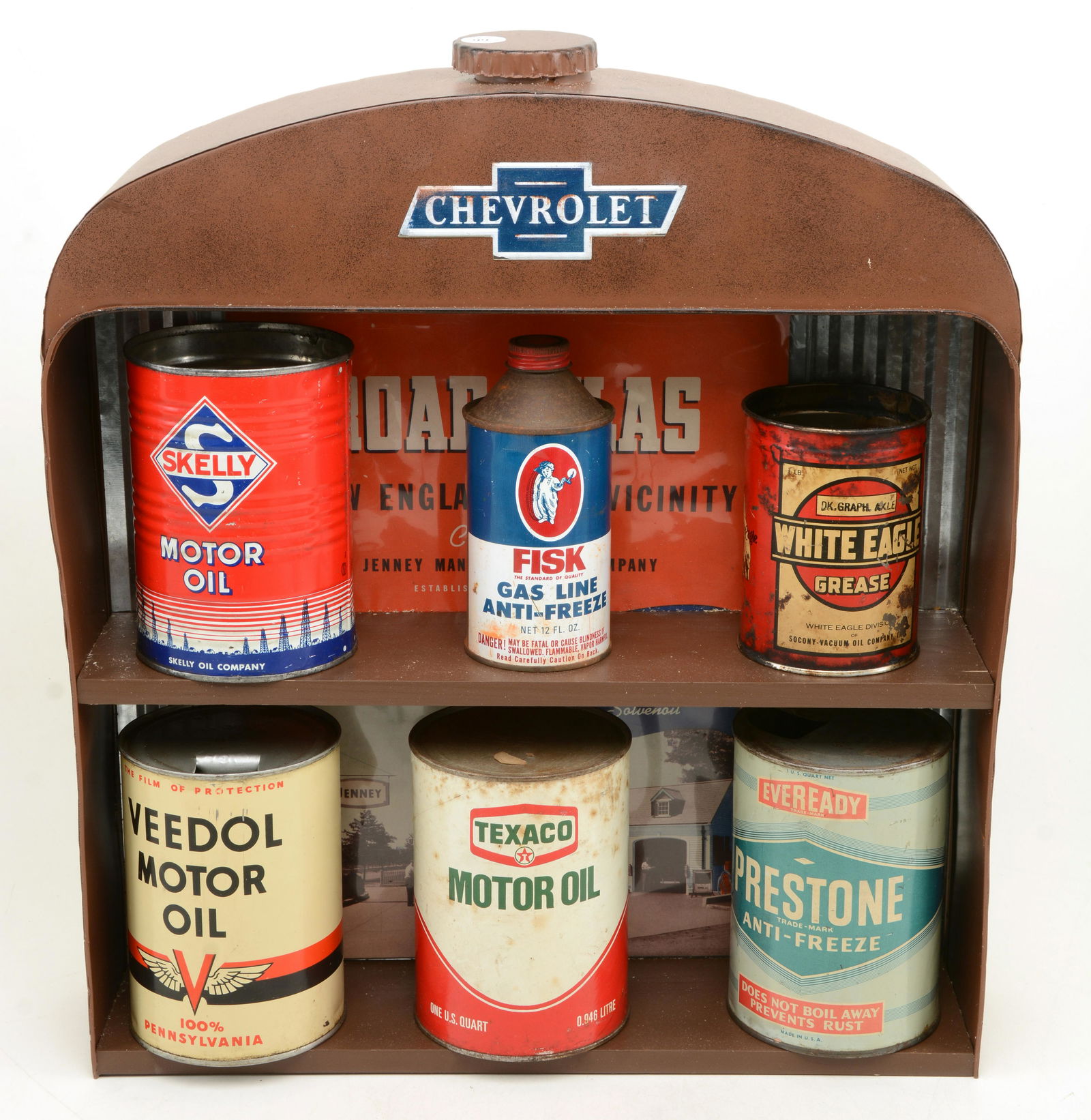 Motor oil cans including White Eagle grease can with (1 of 7)