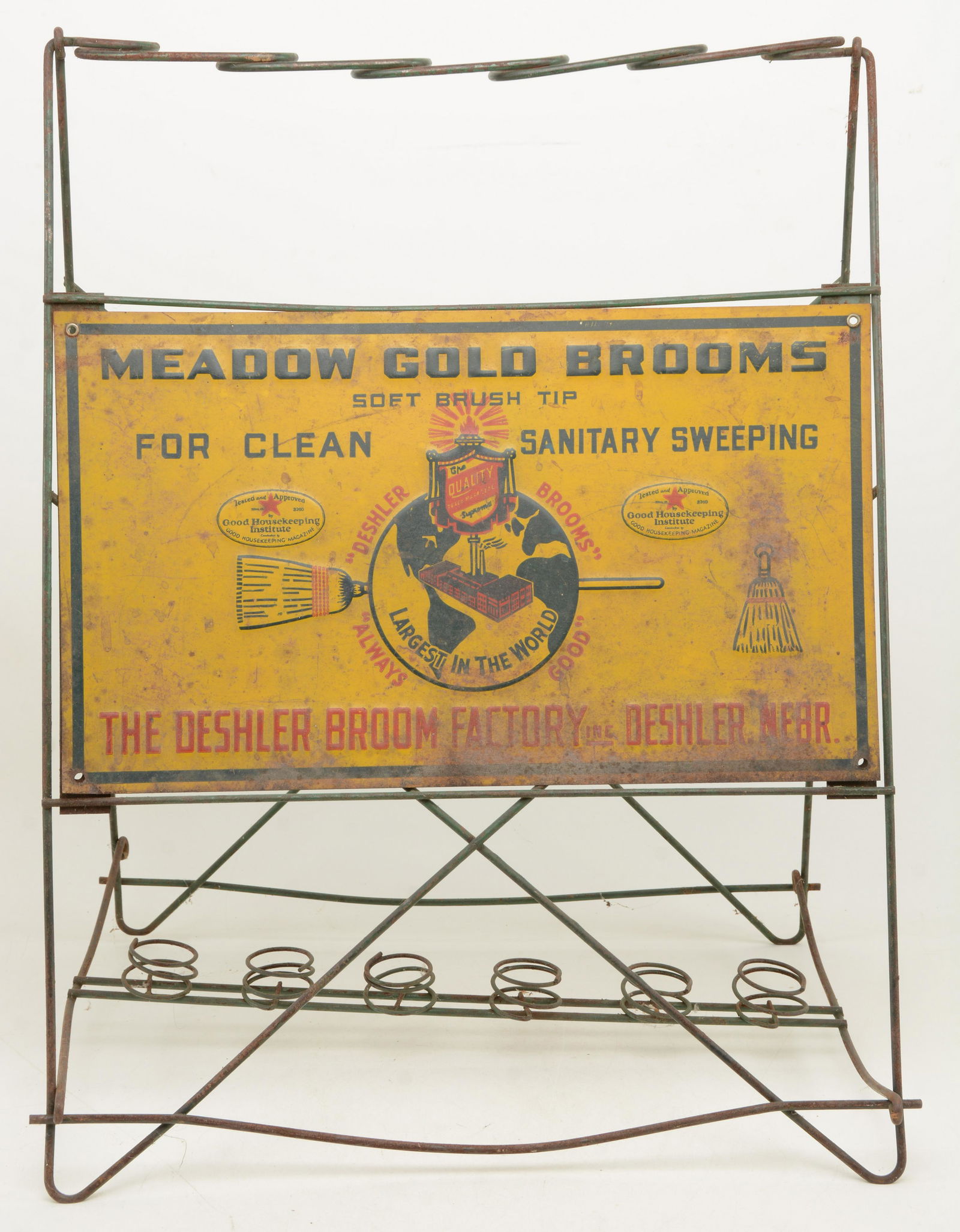 Meadow Gold Brooms store display holder with metal (1 of 6)