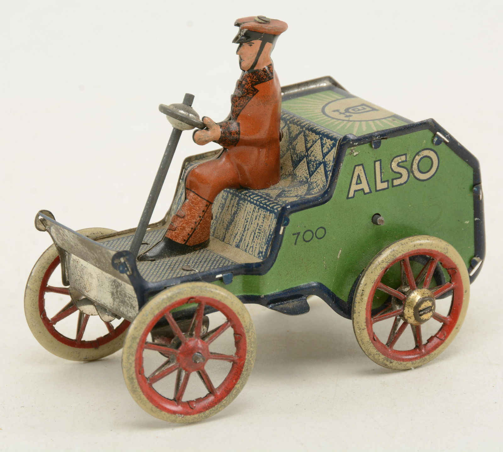 Marke Lehmann tin wind-up toy car with driver. Early (1 of 6)