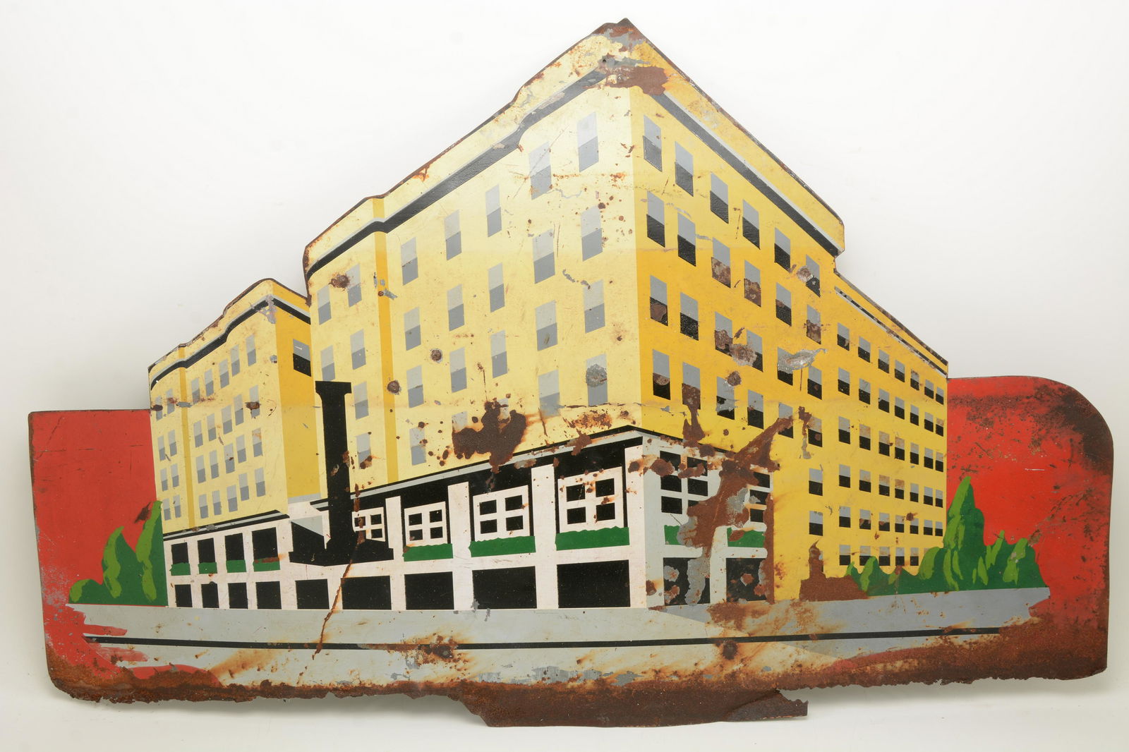 Steel corner building sign. 26 in height x 41.5 in (1 of 6)