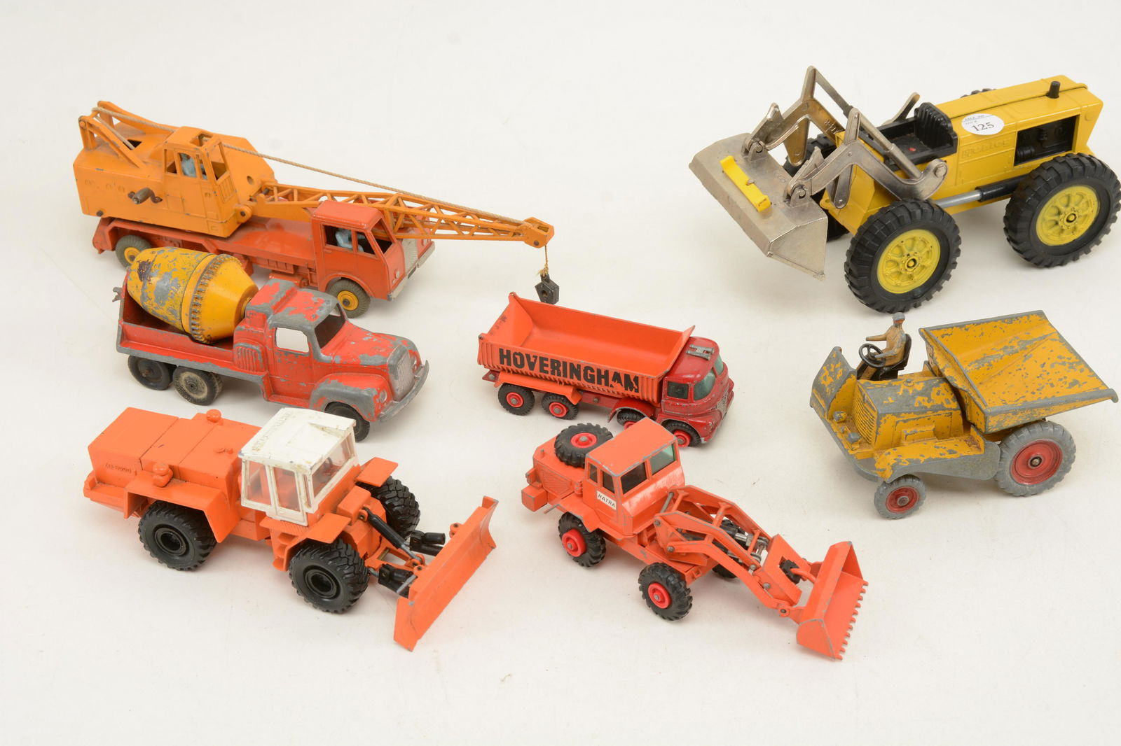 Group of Vintage cast construction toys, including a (1 of 10)
